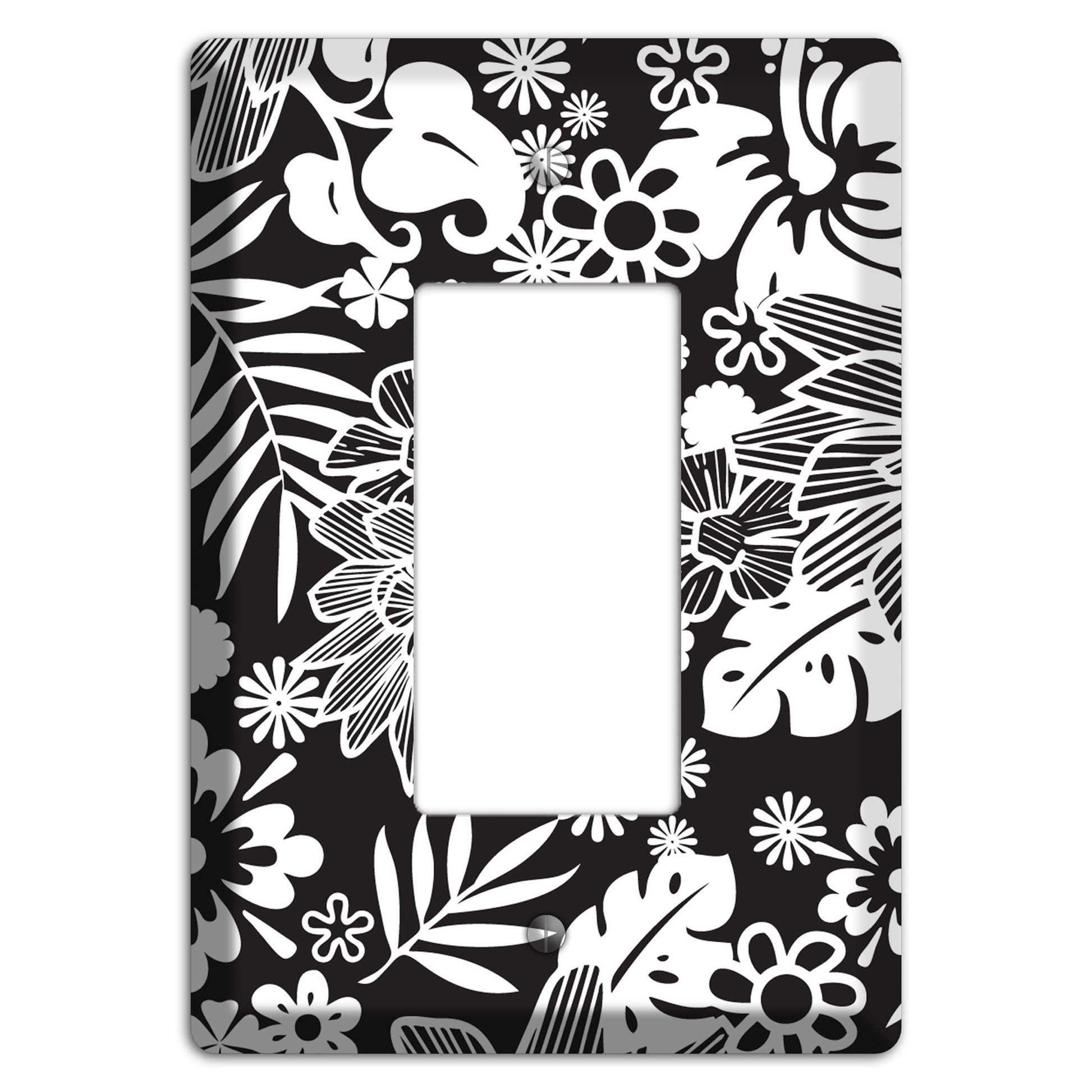 Black with White Tropical Rocker Wallplate