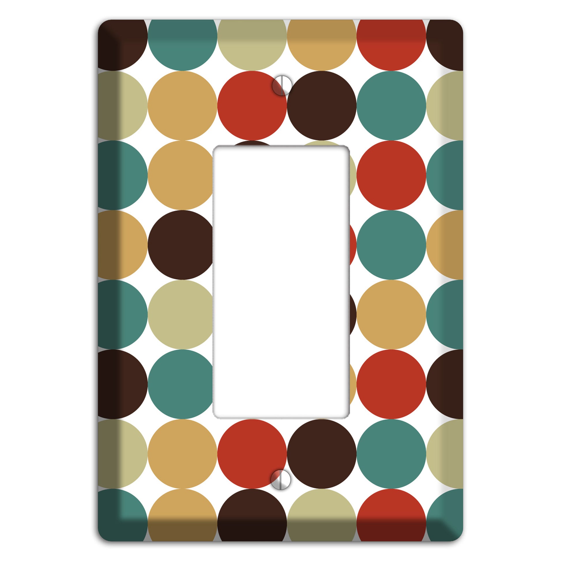 Brown Jade Beige Maroon Tiled Dots Rocker Wallplate
