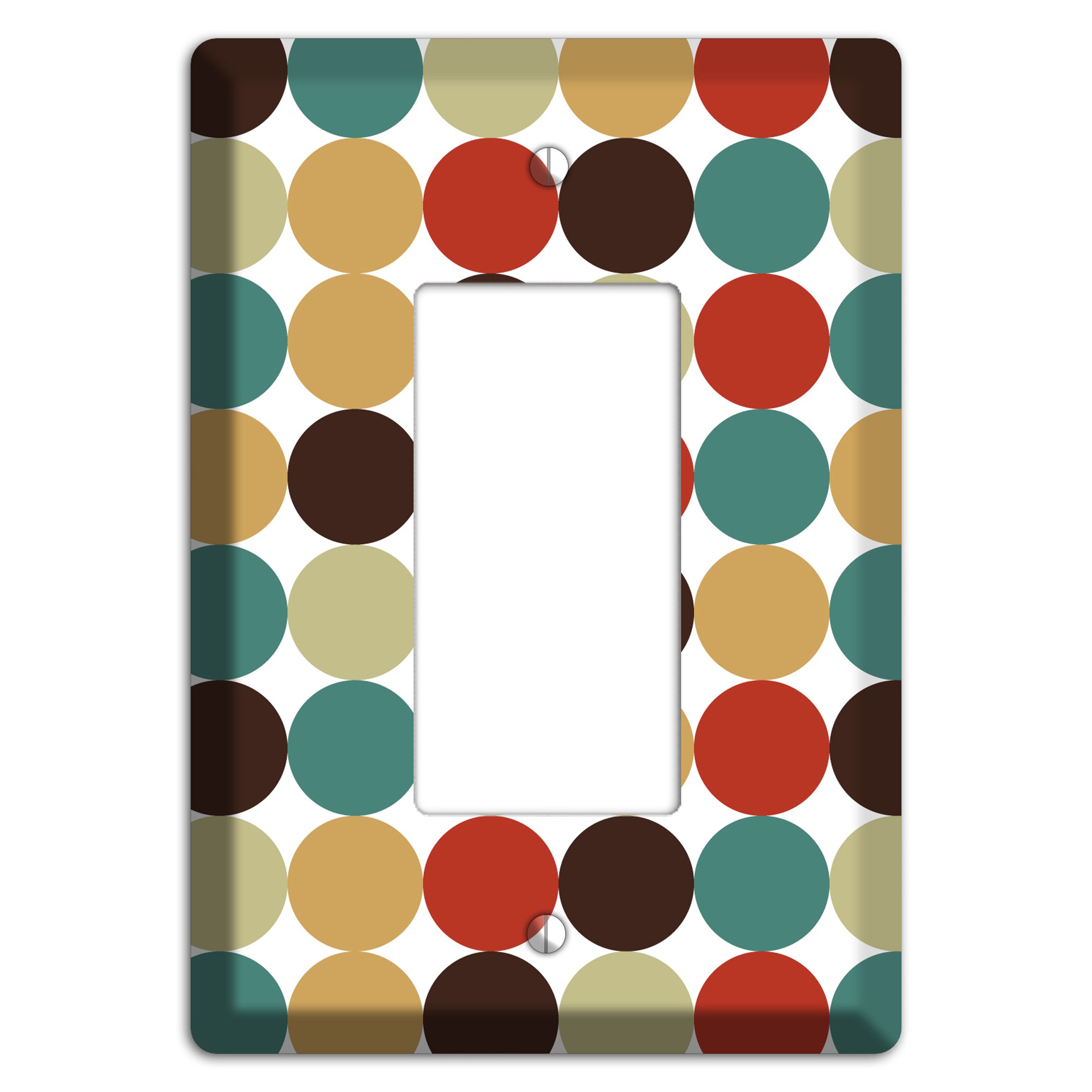 Brown Jade Beige Maroon Tiled Dots Rocker Wallplate