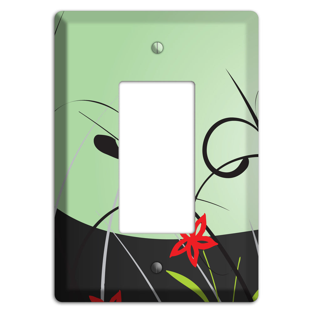 Mint Green Floral Sprig Rocker Wallplate