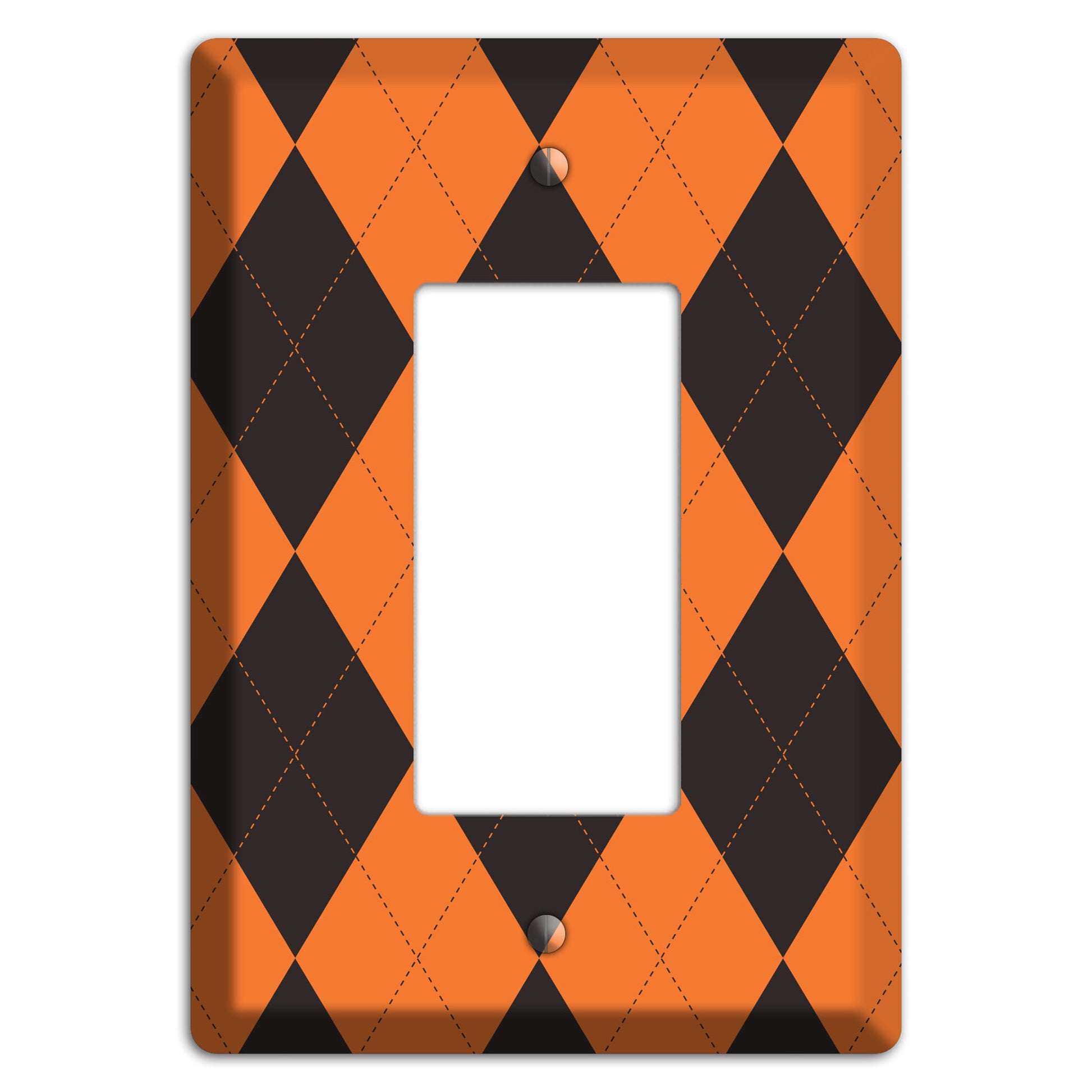 Orange Argyle Rocker Wallplate