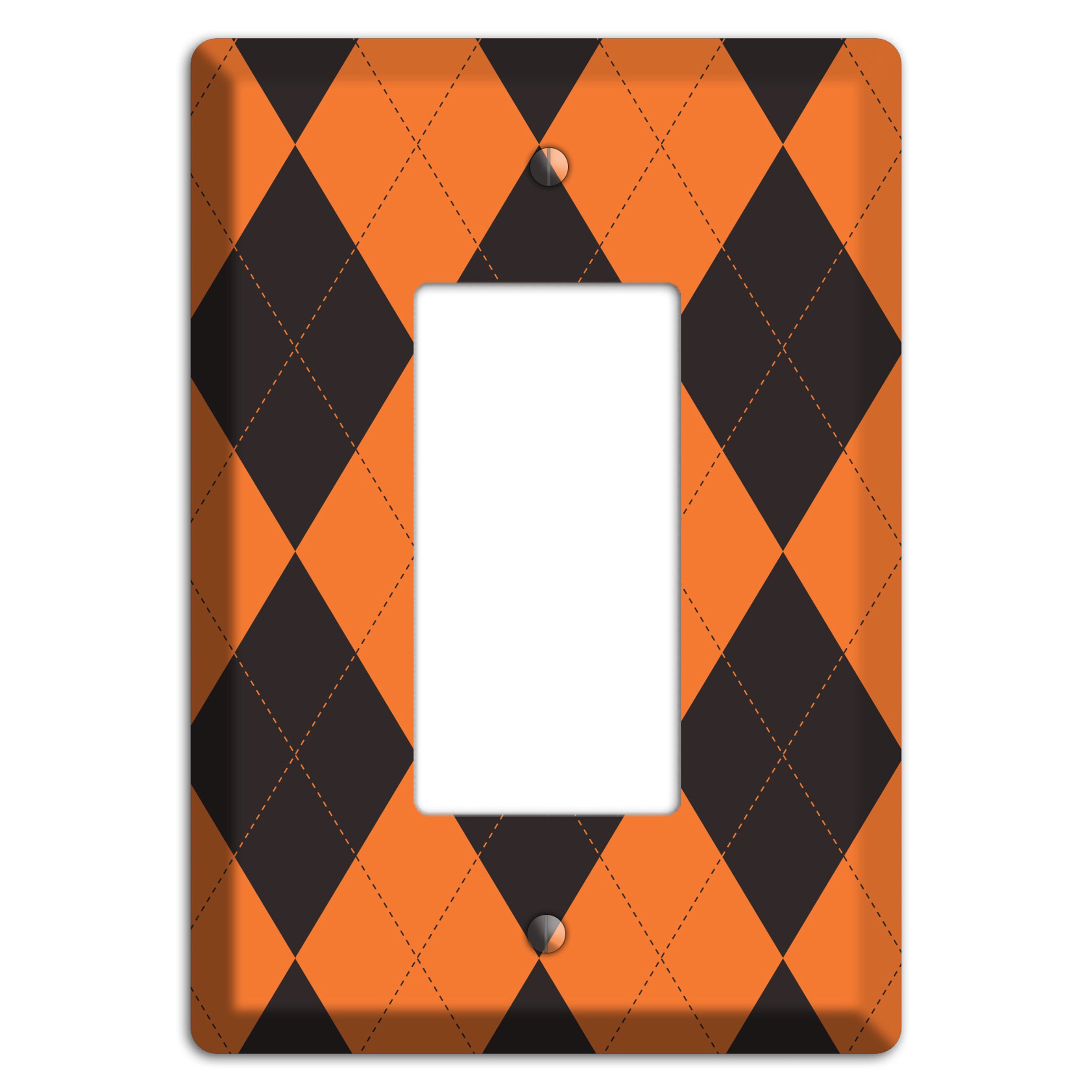 Orange Argyle Rocker Wallplate