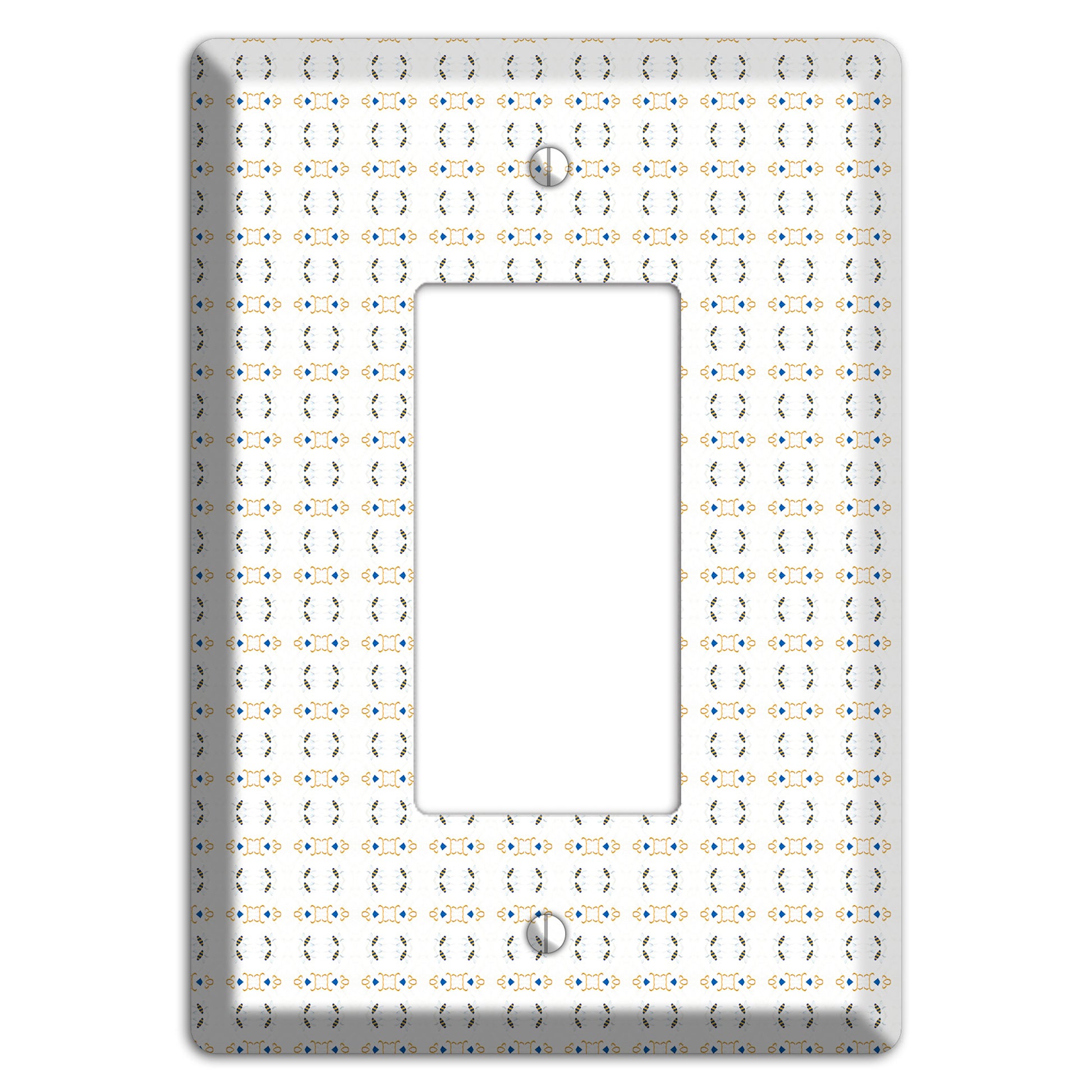 White with Grey and Olive Simple Geometric Rocker Wallplate