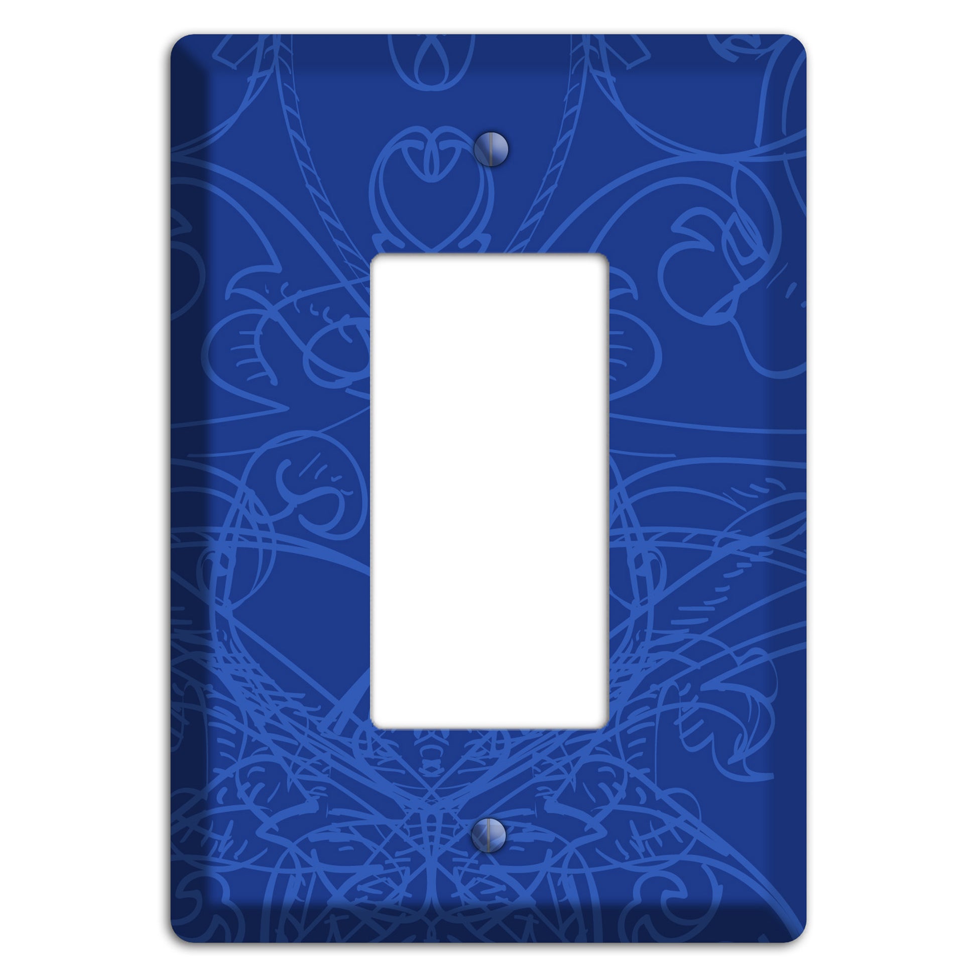 Blue Deco Sketch Rocker Wallplate