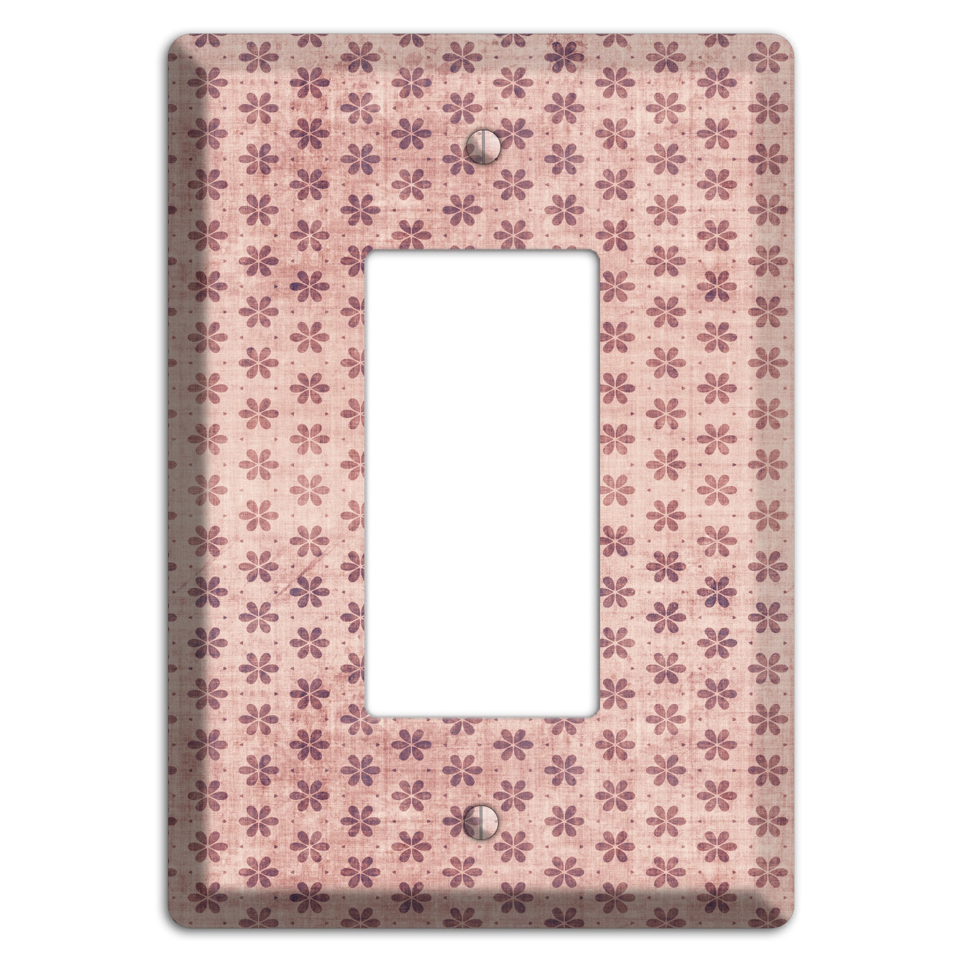 Dusty Pink Grunge Floral Contour Rocker Wallplate