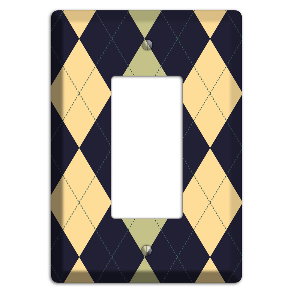 Yellow and Tan Argyle Rocker Wallplate