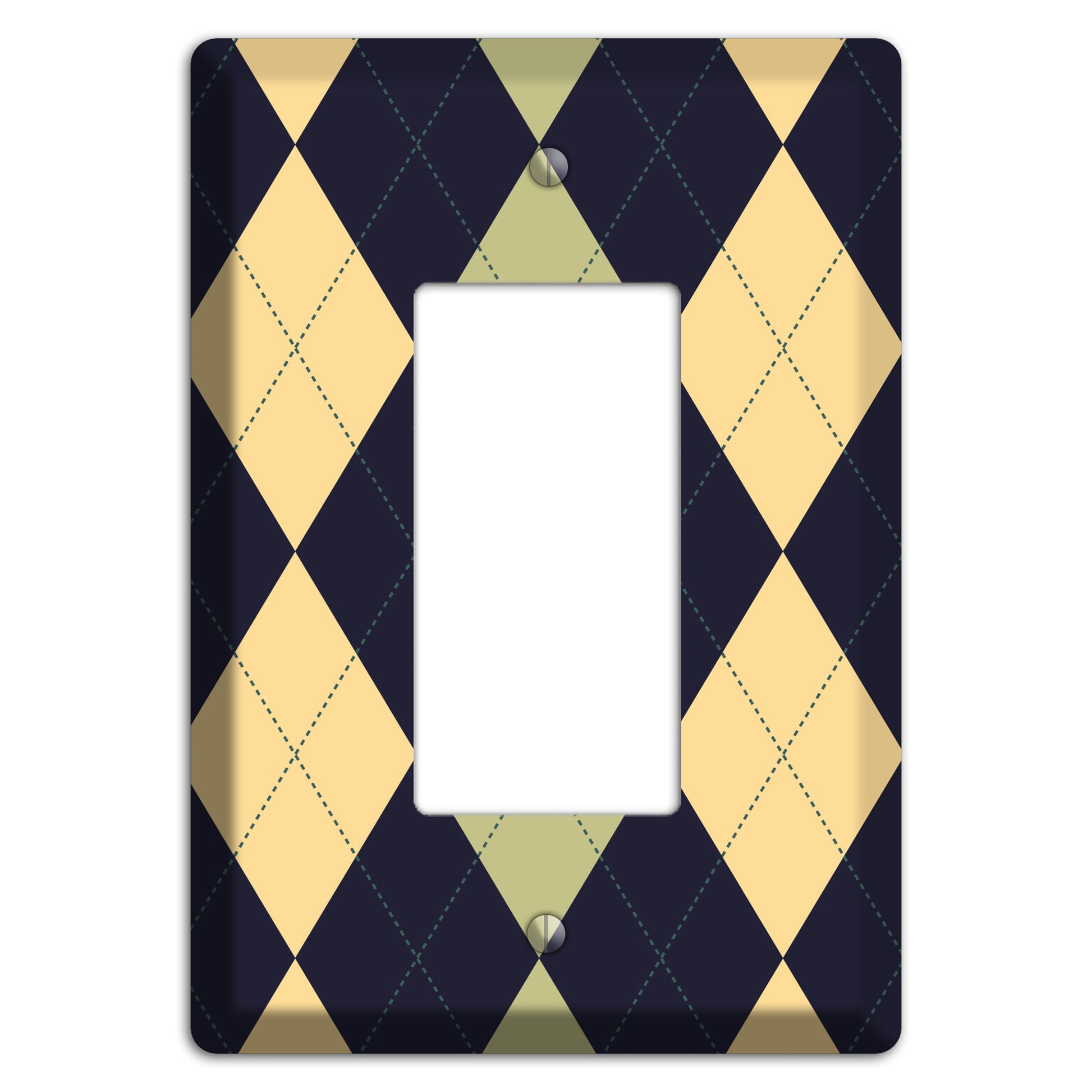 Yellow and Tan Argyle Rocker Wallplate