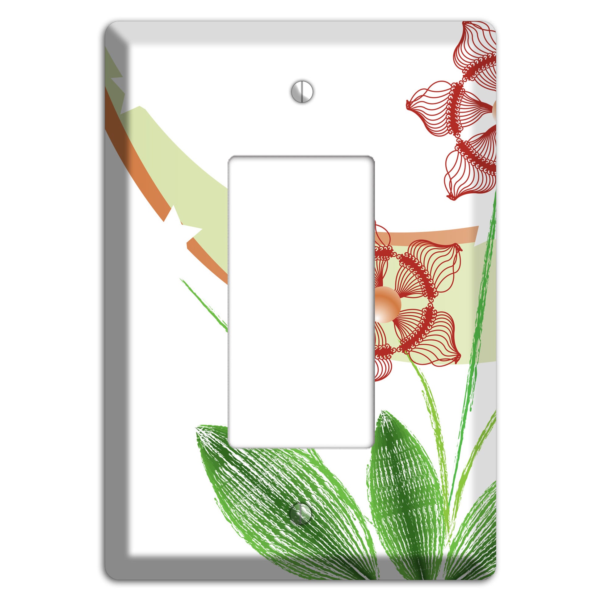 Green Abstract Flowers Rocker Wallplate