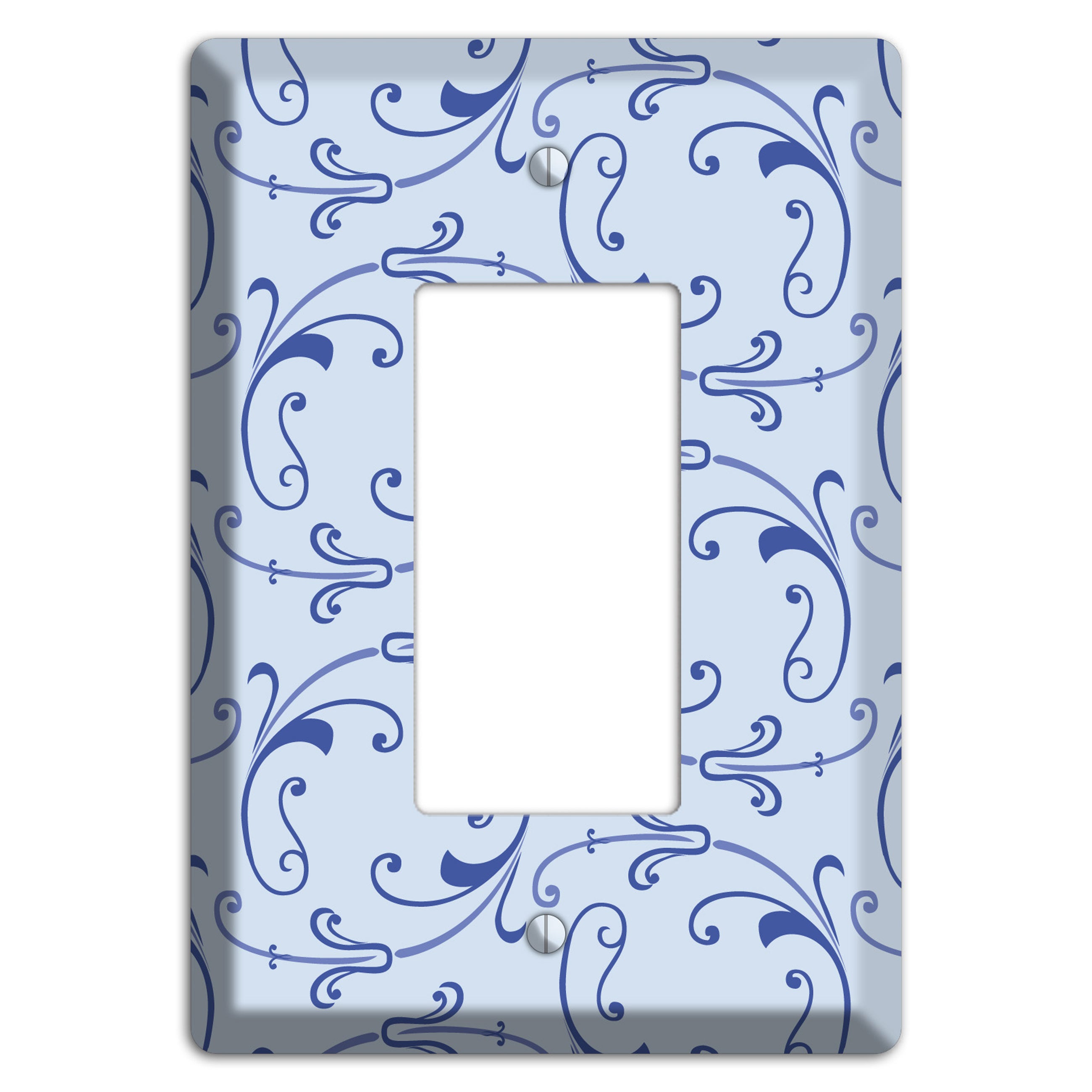 Light Blue Victorian Sprig Rocker Wallplate