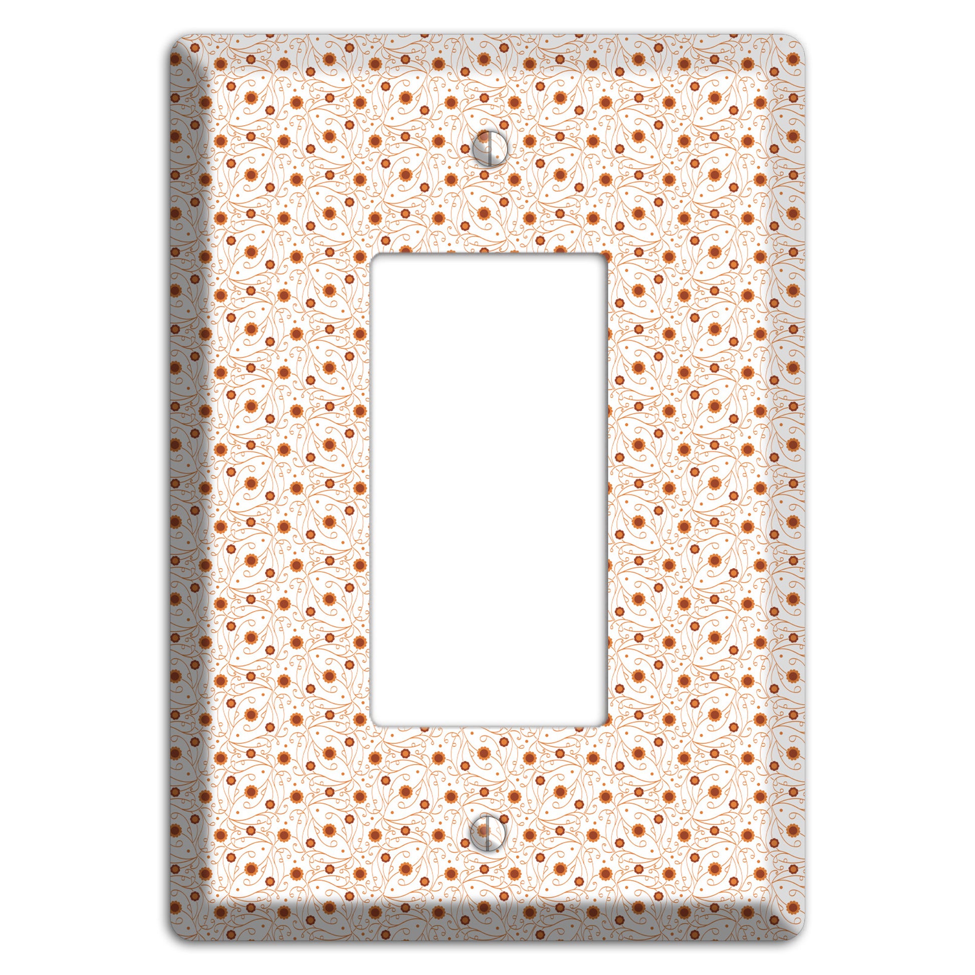 Tiny White Vine Floral Rocker Wallplate