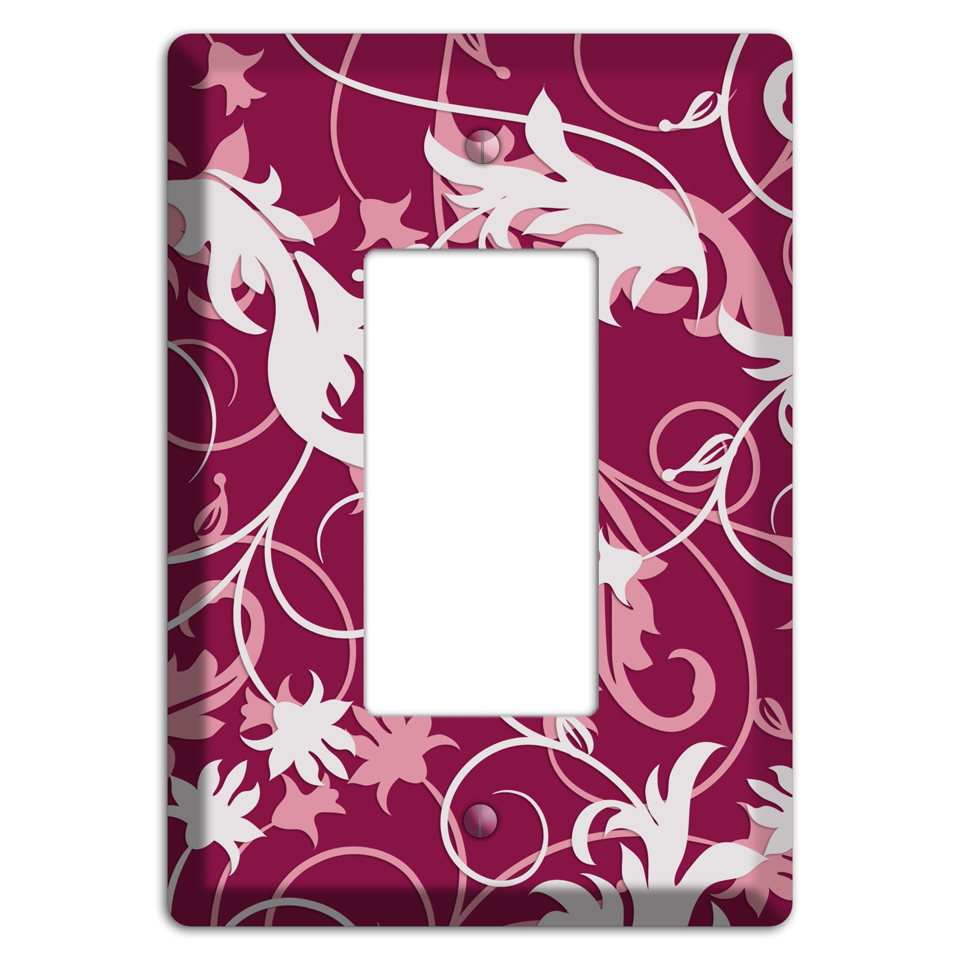Fuschia and Pink Victorian Sprig Rocker Wallplate