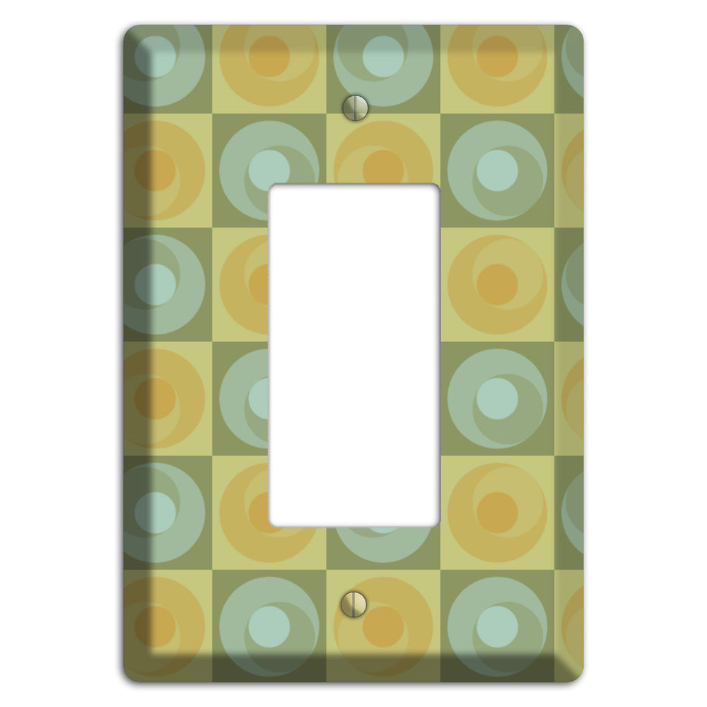 Multi Sage and Mustard Checked Circles Rocker Wallplate