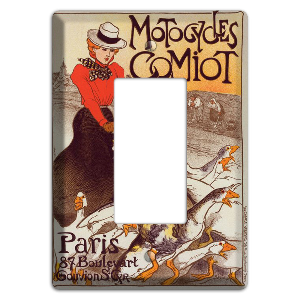 Steinlen Motocycles Vintage Poster Rocker Wallplate