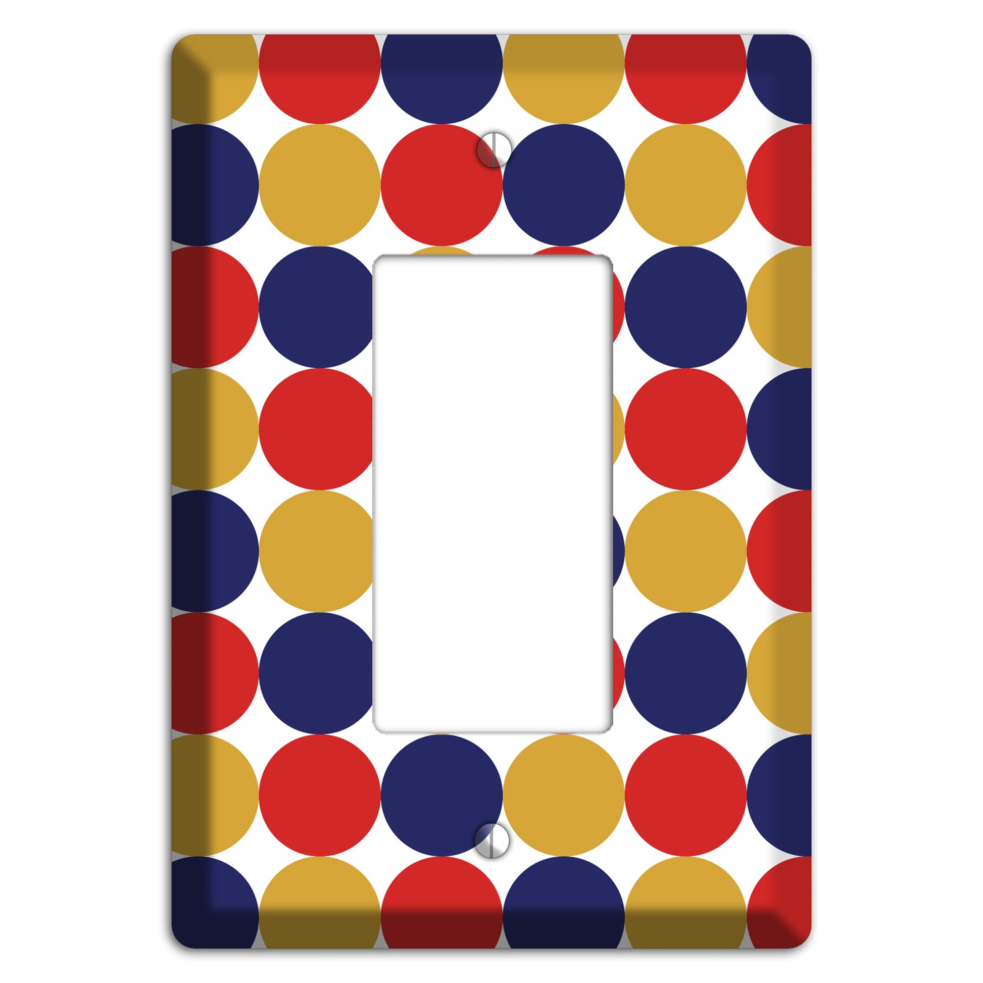 Mustard Red Purple Tiled Dots Rocker Wallplate