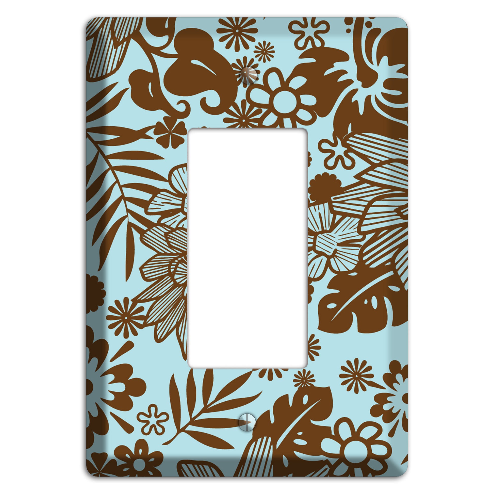 Blue and Brown Tropical Rocker Wallplate
