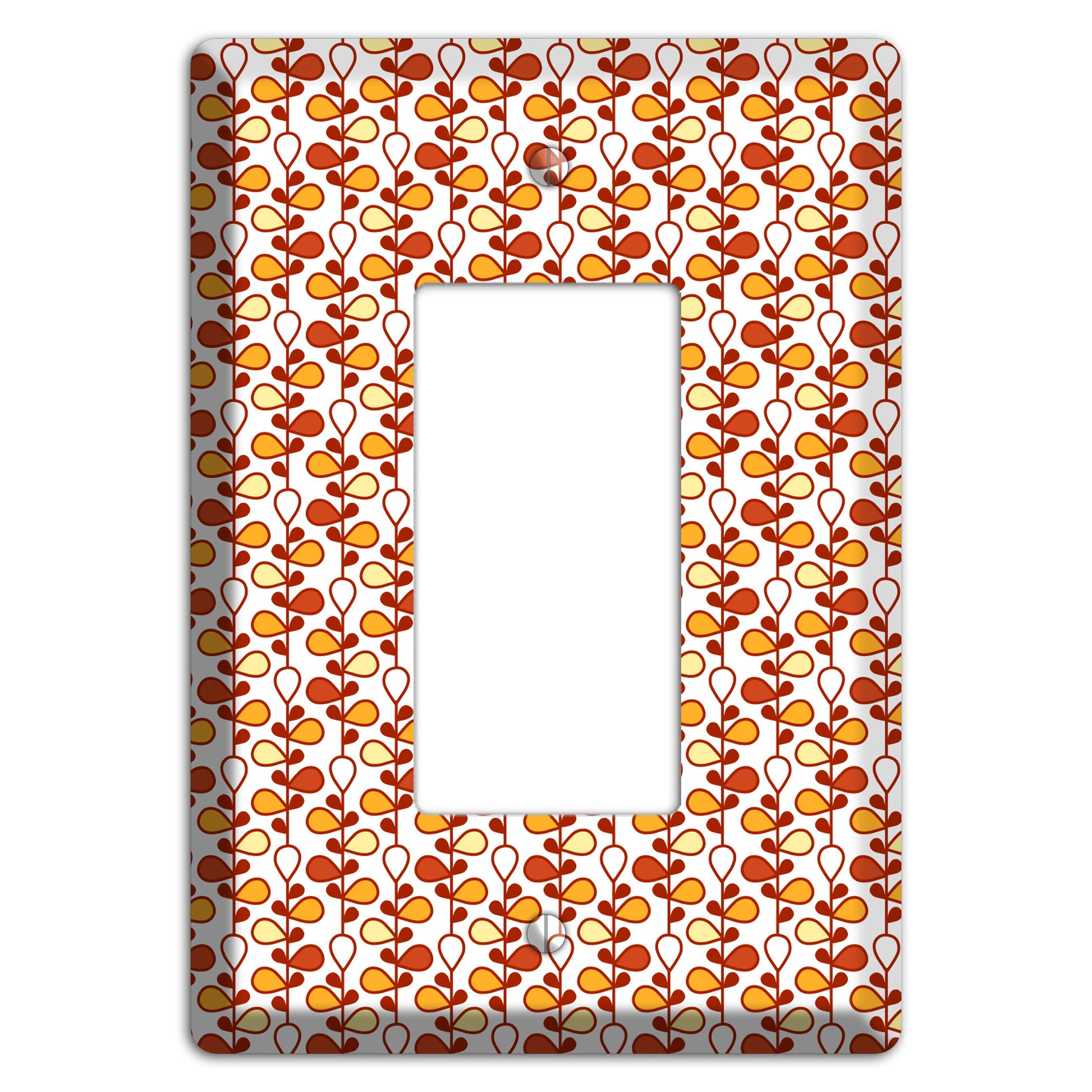 White Teardrop Vine Rocker Wallplate