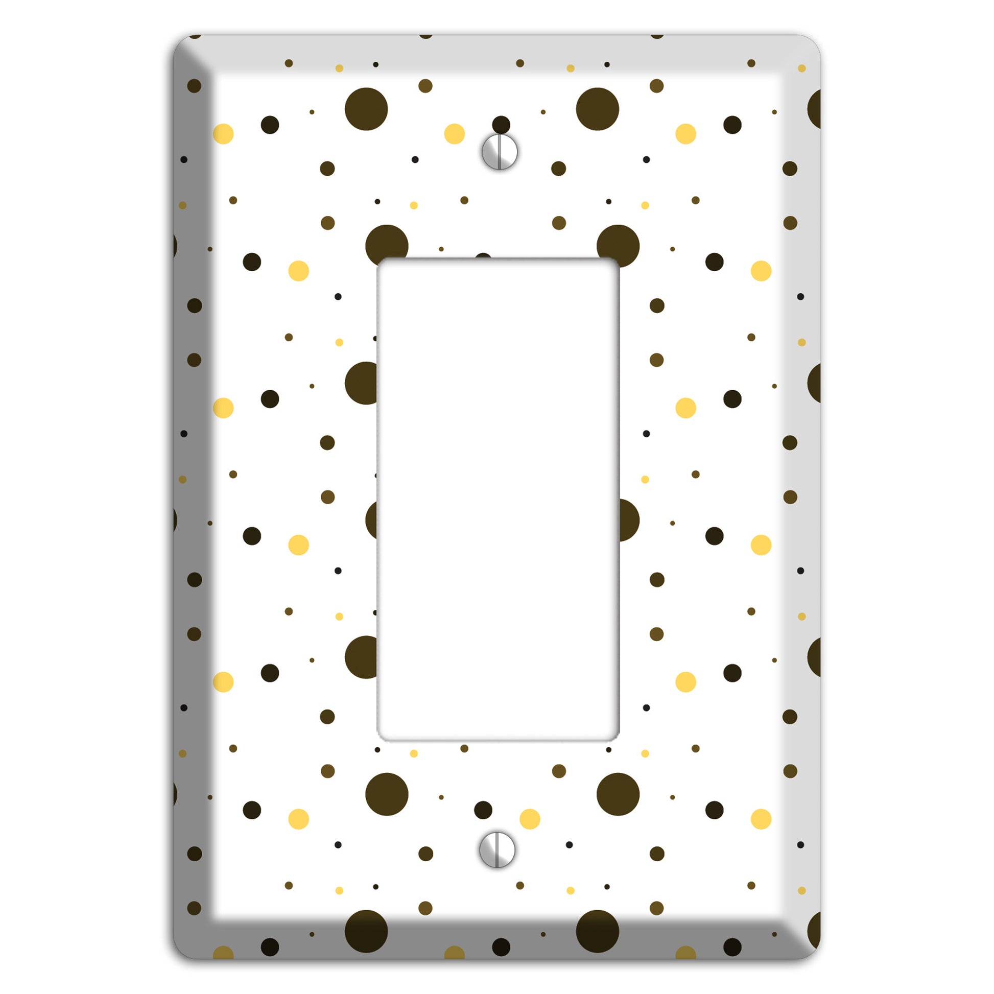 White with Black and Yellow Tiny Dots Rocker Wallplate