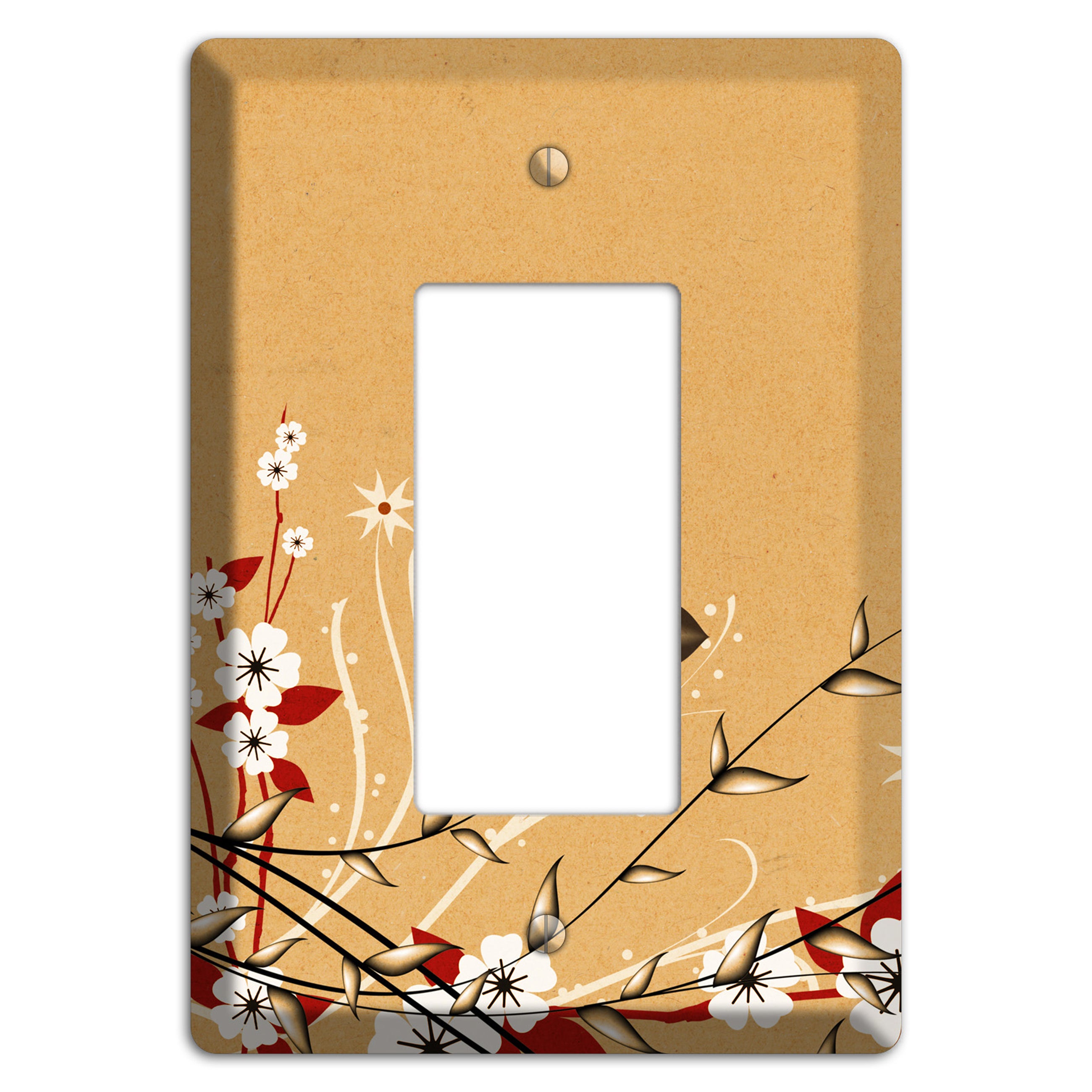 Delicate Red Flowers 2 Rocker Wallplate