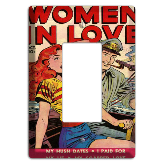 Women in Love Vintage Comics Rocker Wallplate