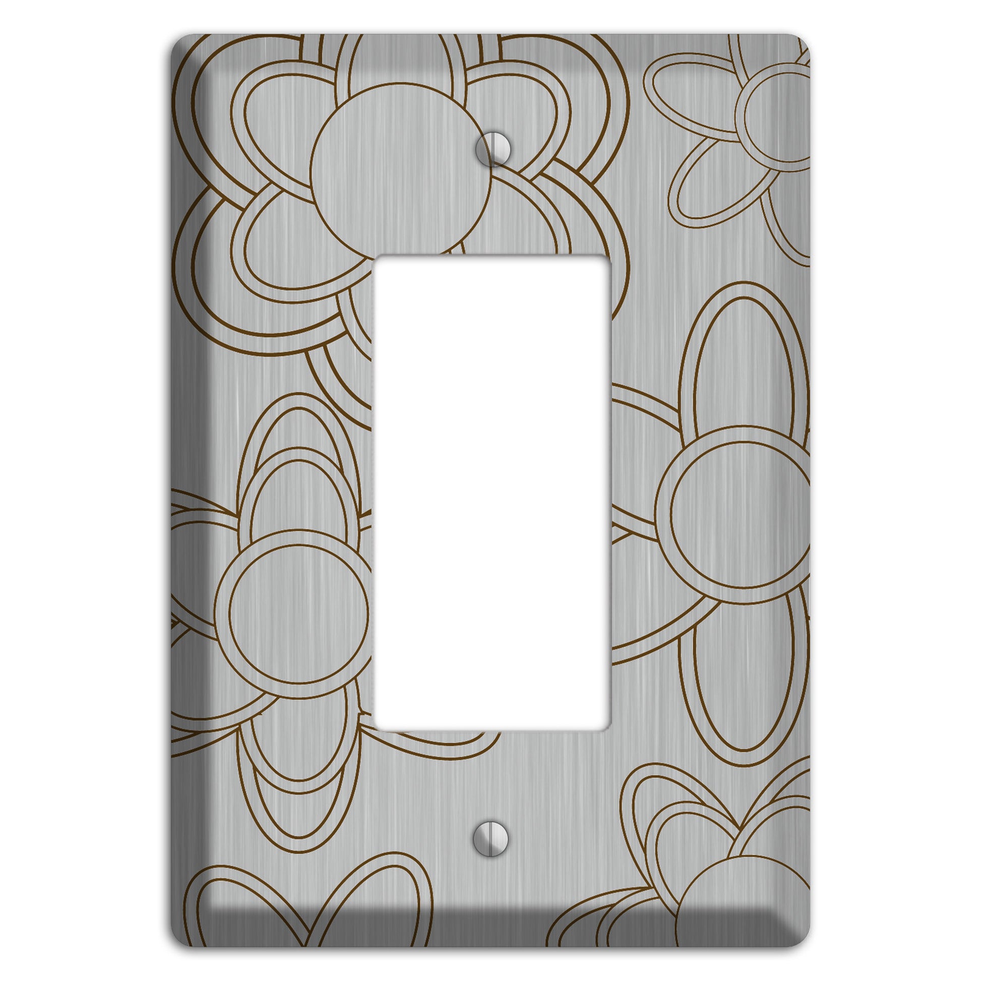Retro Floral Contour  Stainless Rocker Wallplate