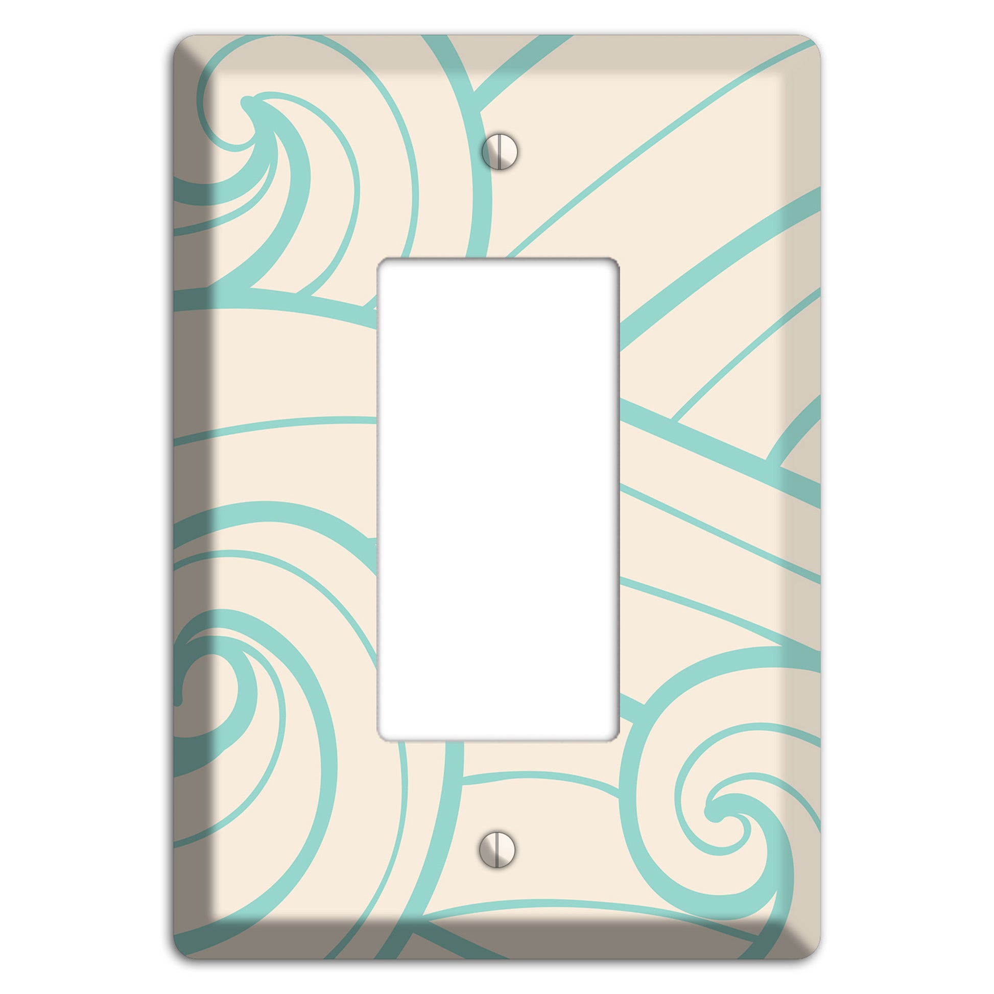 Abstract Curl Cream Rocker Wallplate