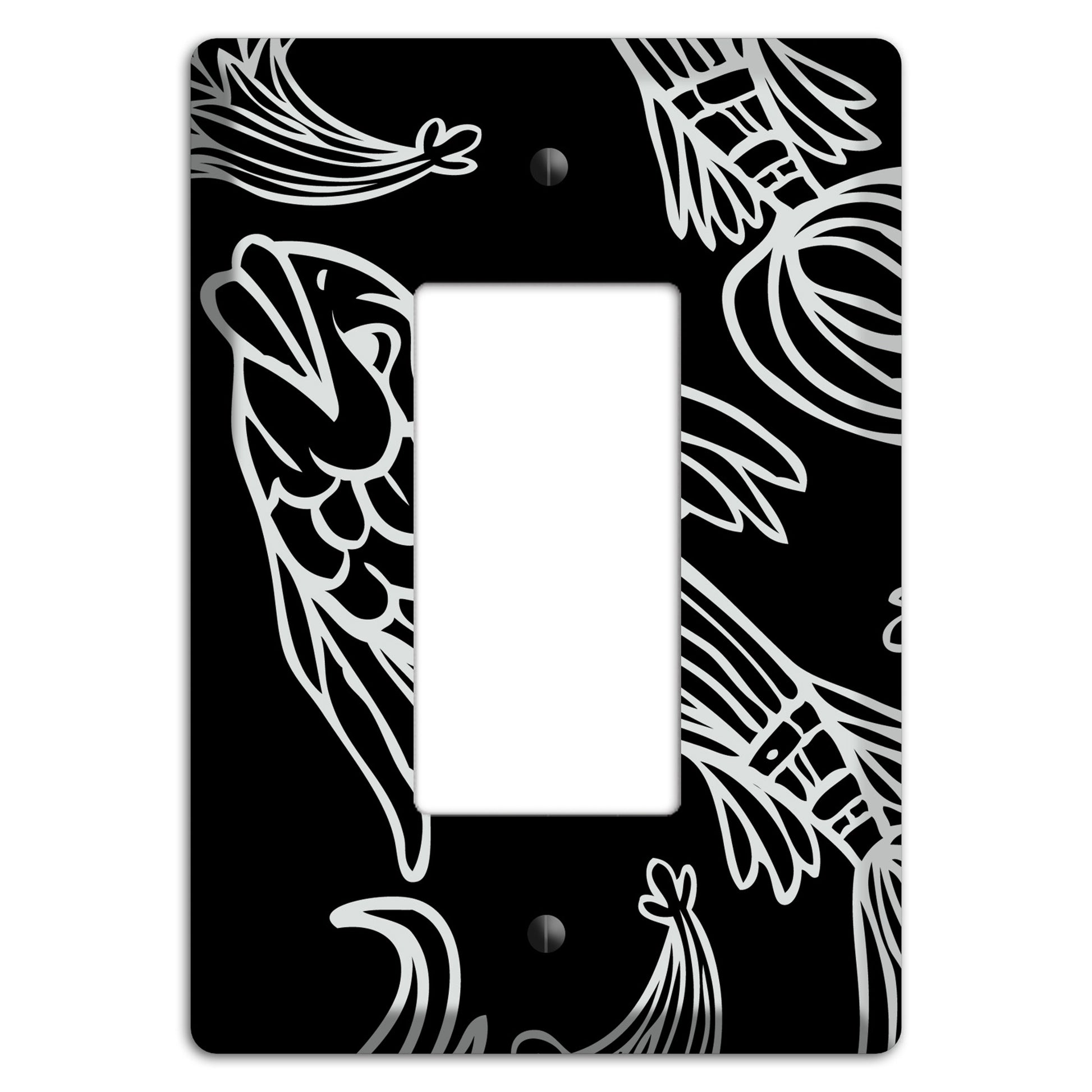 Black and White Koi Rocker Wallplate
