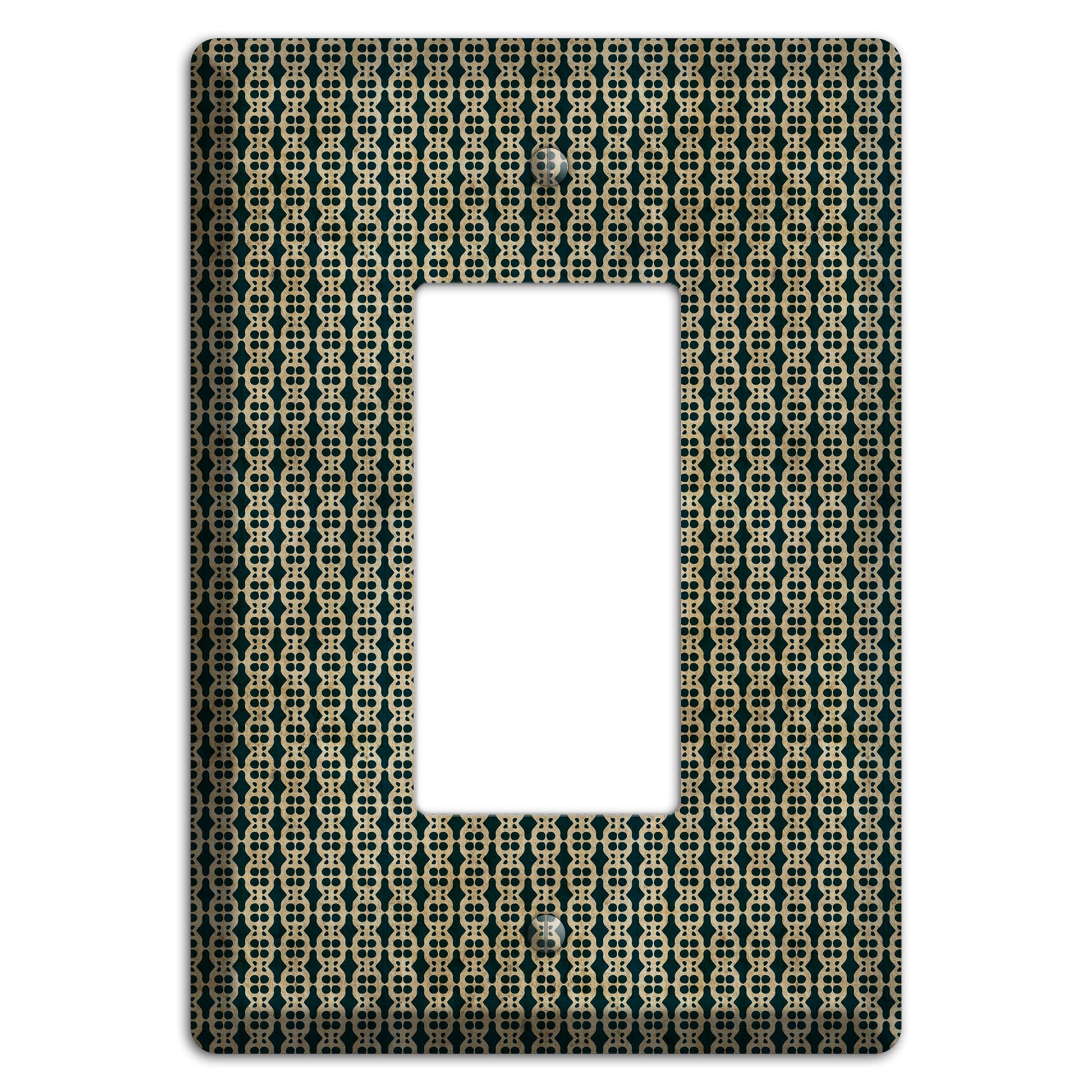 Dark Green Grunge Tiny Tiled Tapestry 3 Rocker Wallplate