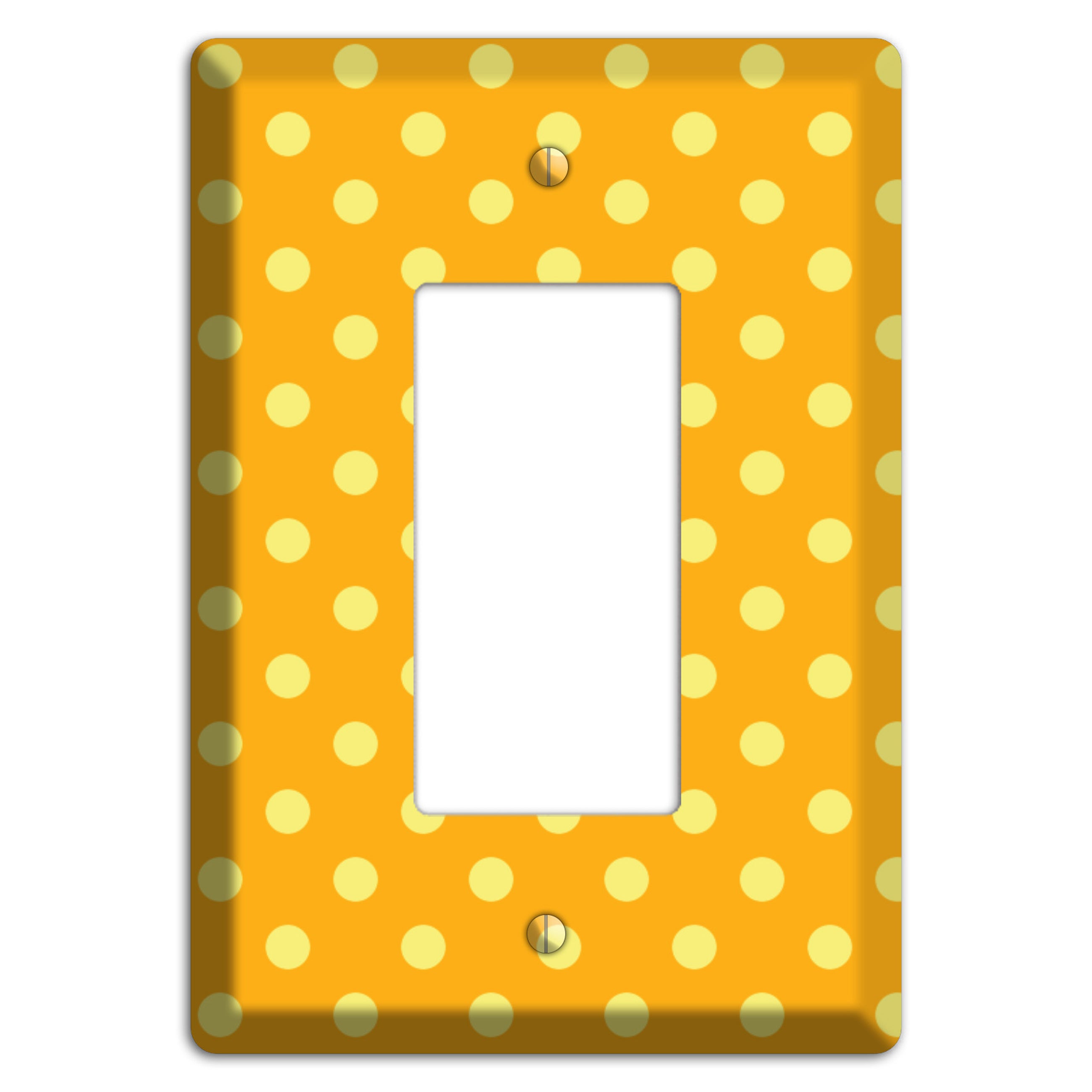 Orange and Yellow Polka Dot Rocker Wallplate