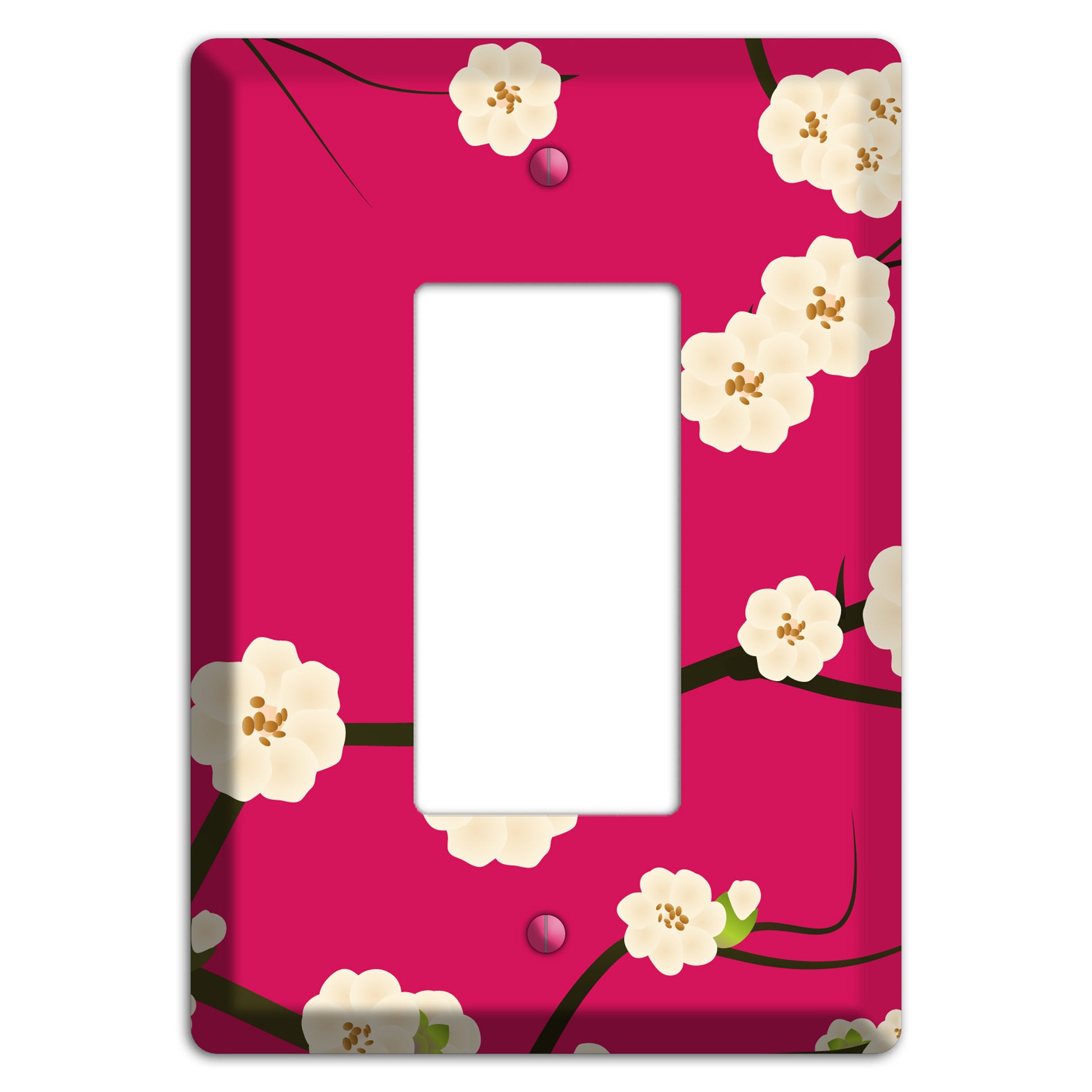 Red Cherry Bloosoms Rocker Wallplate