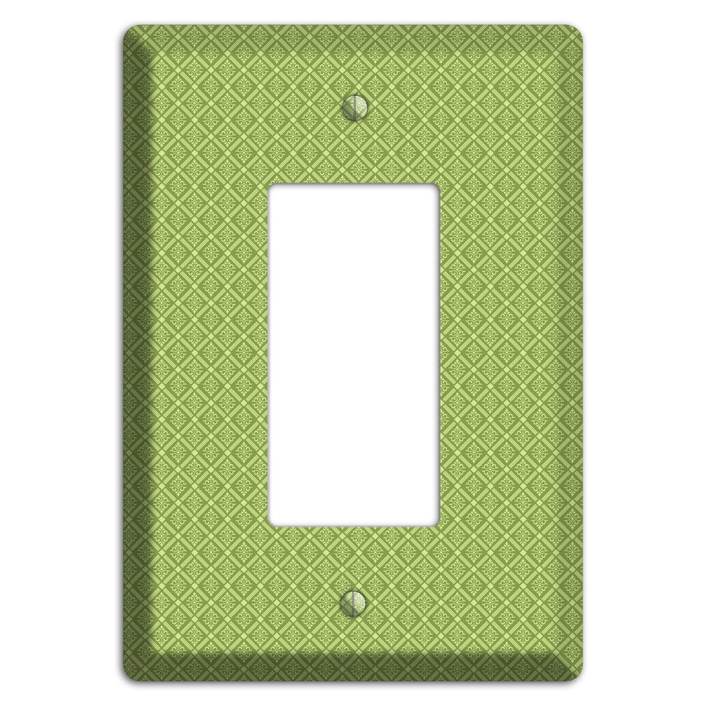 Small Green Damask Diamonds Rocker Wallplate