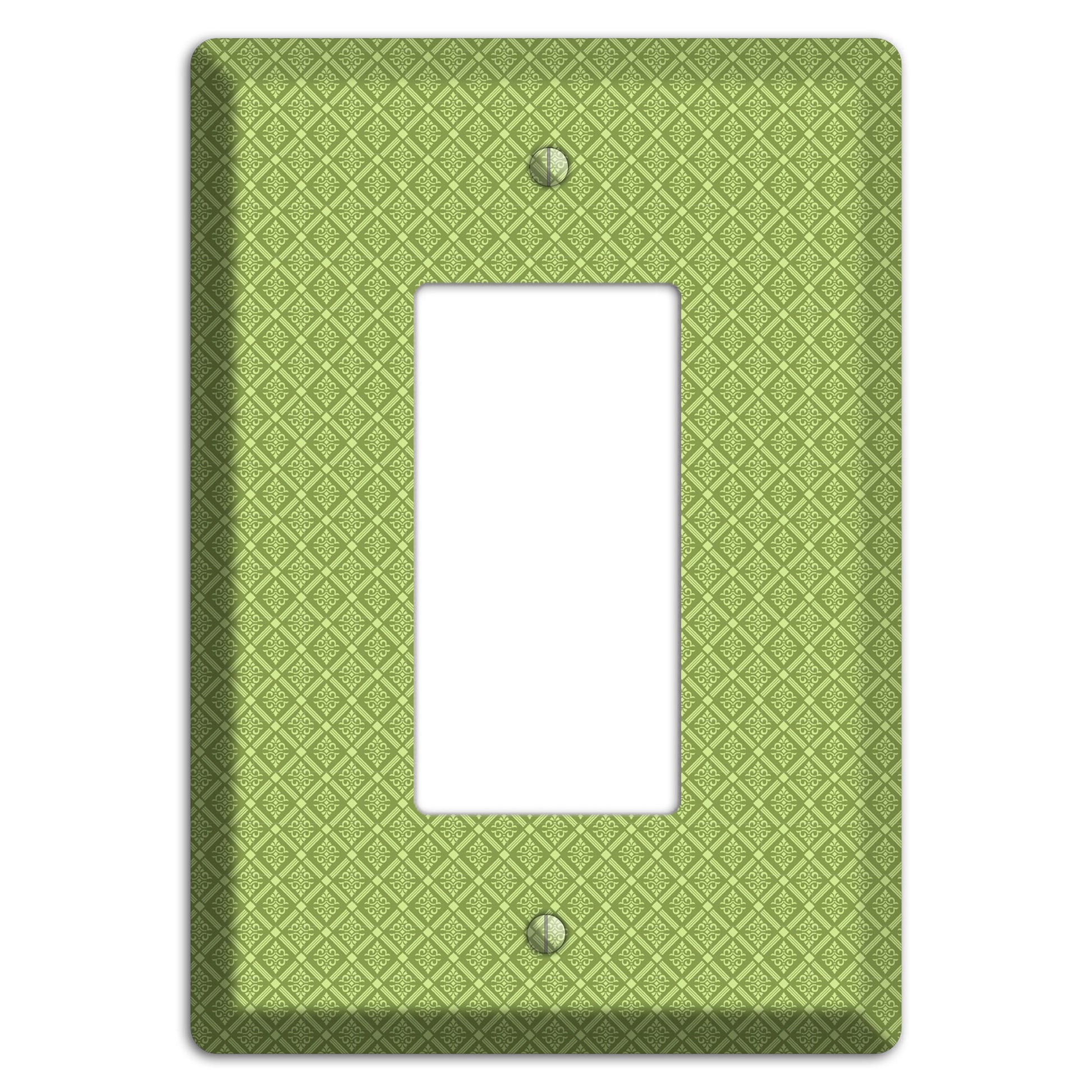 Small Green Damask Diamonds Rocker Wallplate