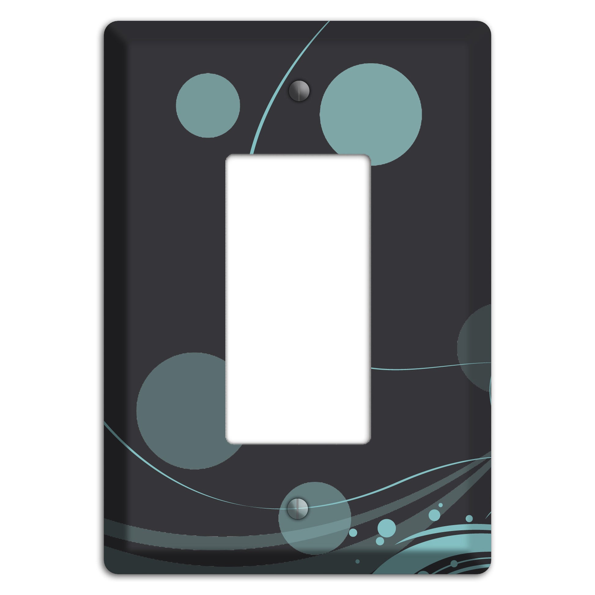 Dark Grey with Blue-grey Dots and Swirls Rocker Wallplate