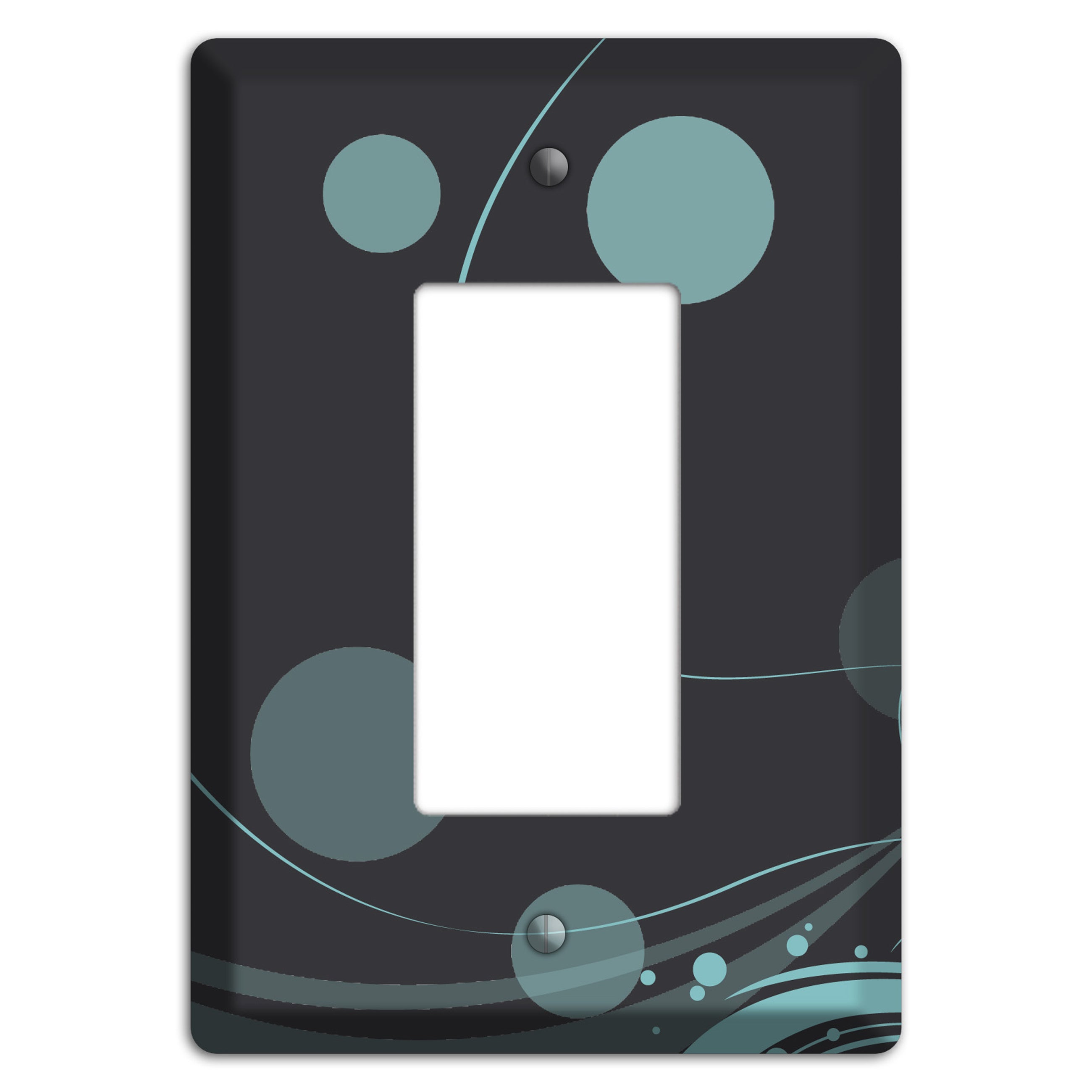 Dark Grey with Blue-grey Dots and Swirls Rocker Wallplate