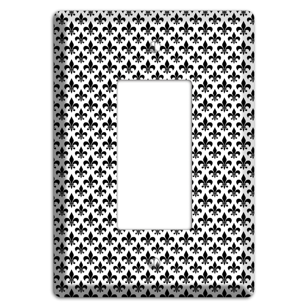 Black and White Fleur de lis Rocker Wallplate