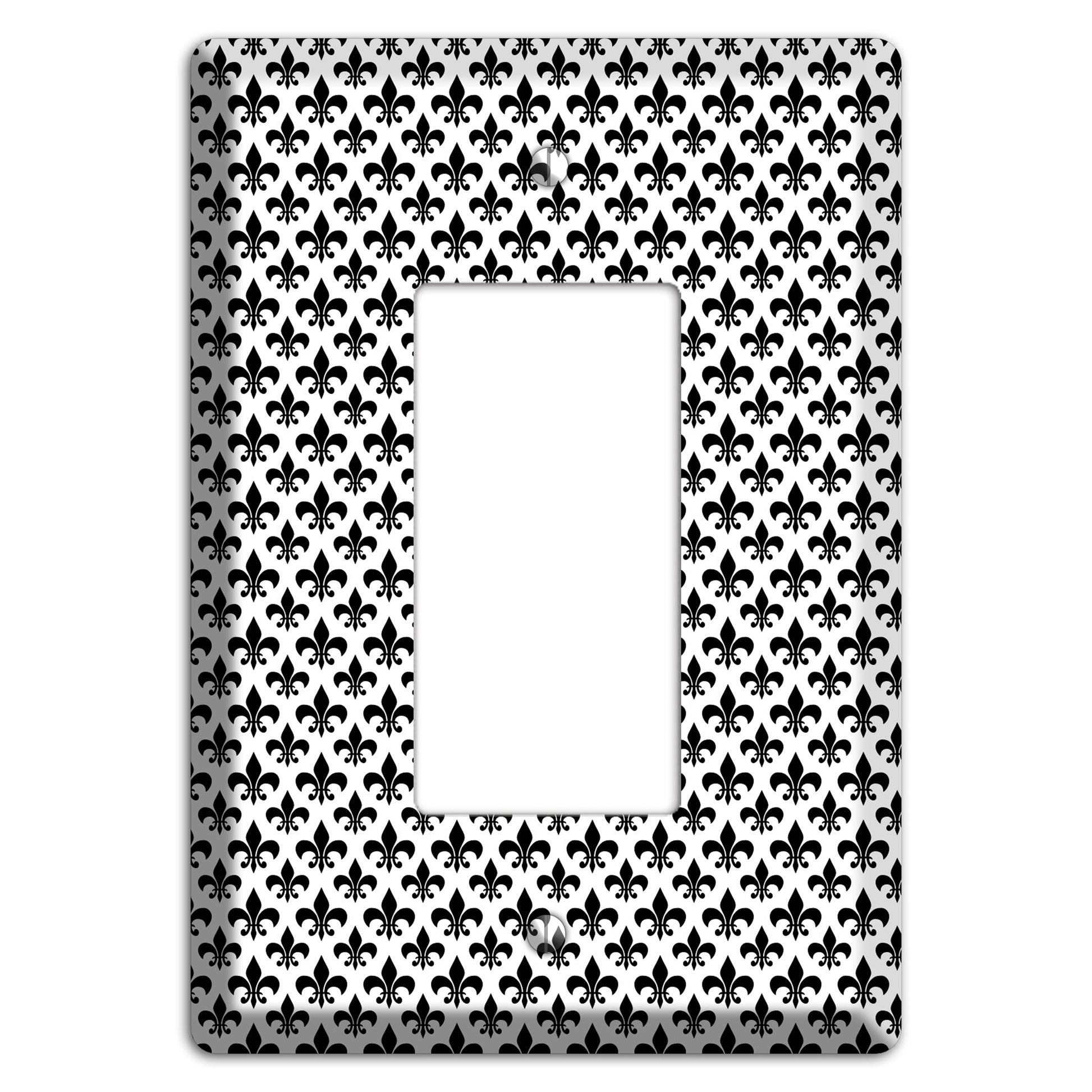 Black and White Fleur de lis Rocker Wallplate