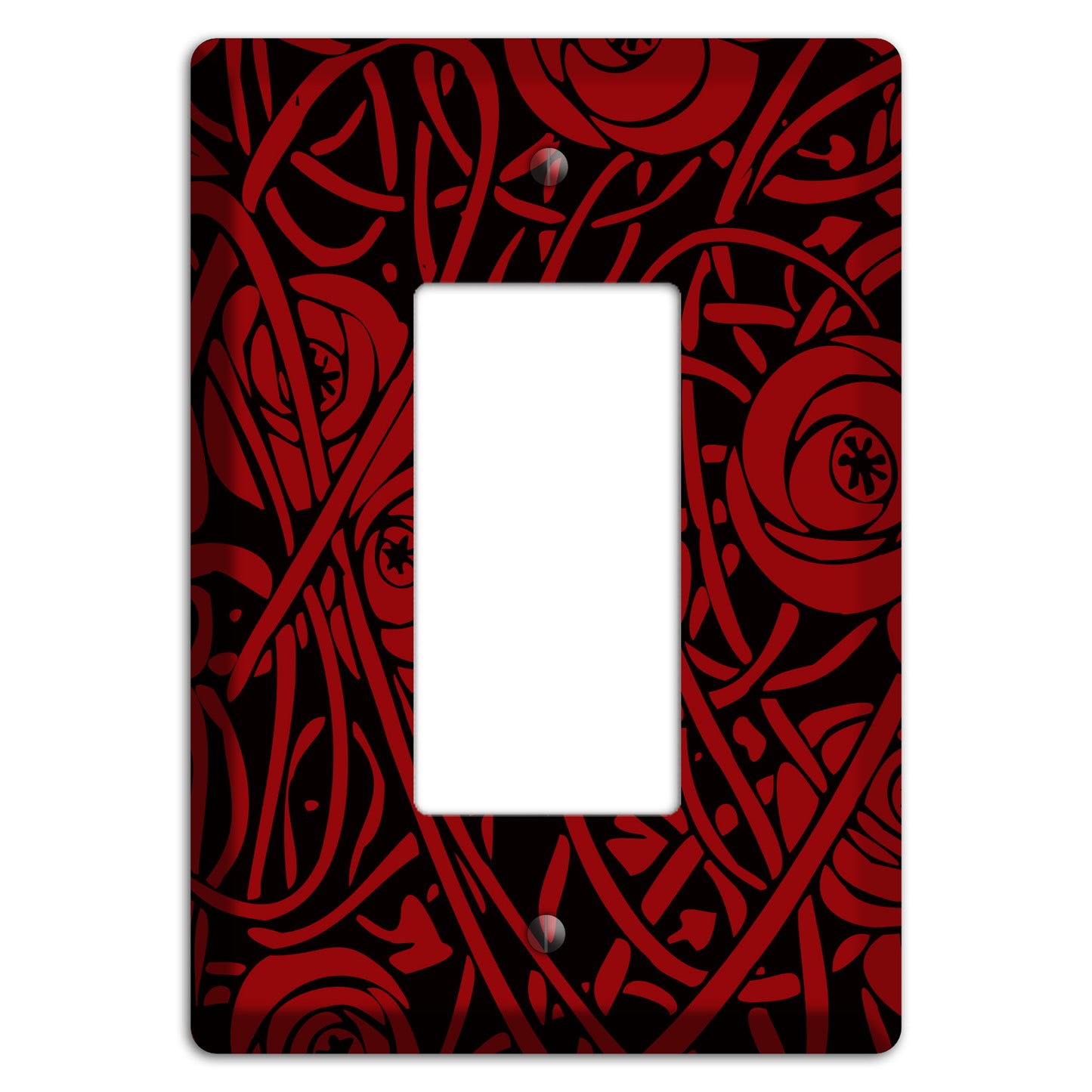 Red Deco Floral Rocker Wallplate