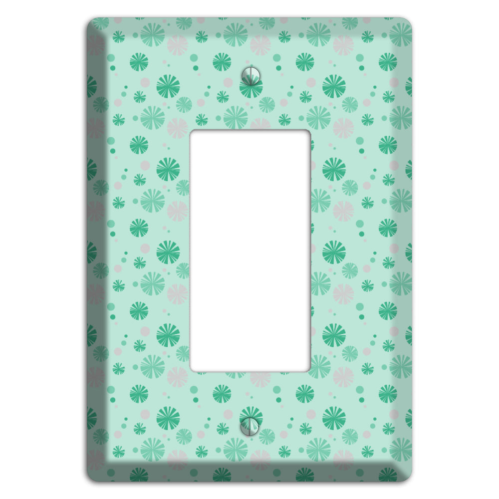 Multi Aqua and Grey Retro Burst Rocker Wallplate