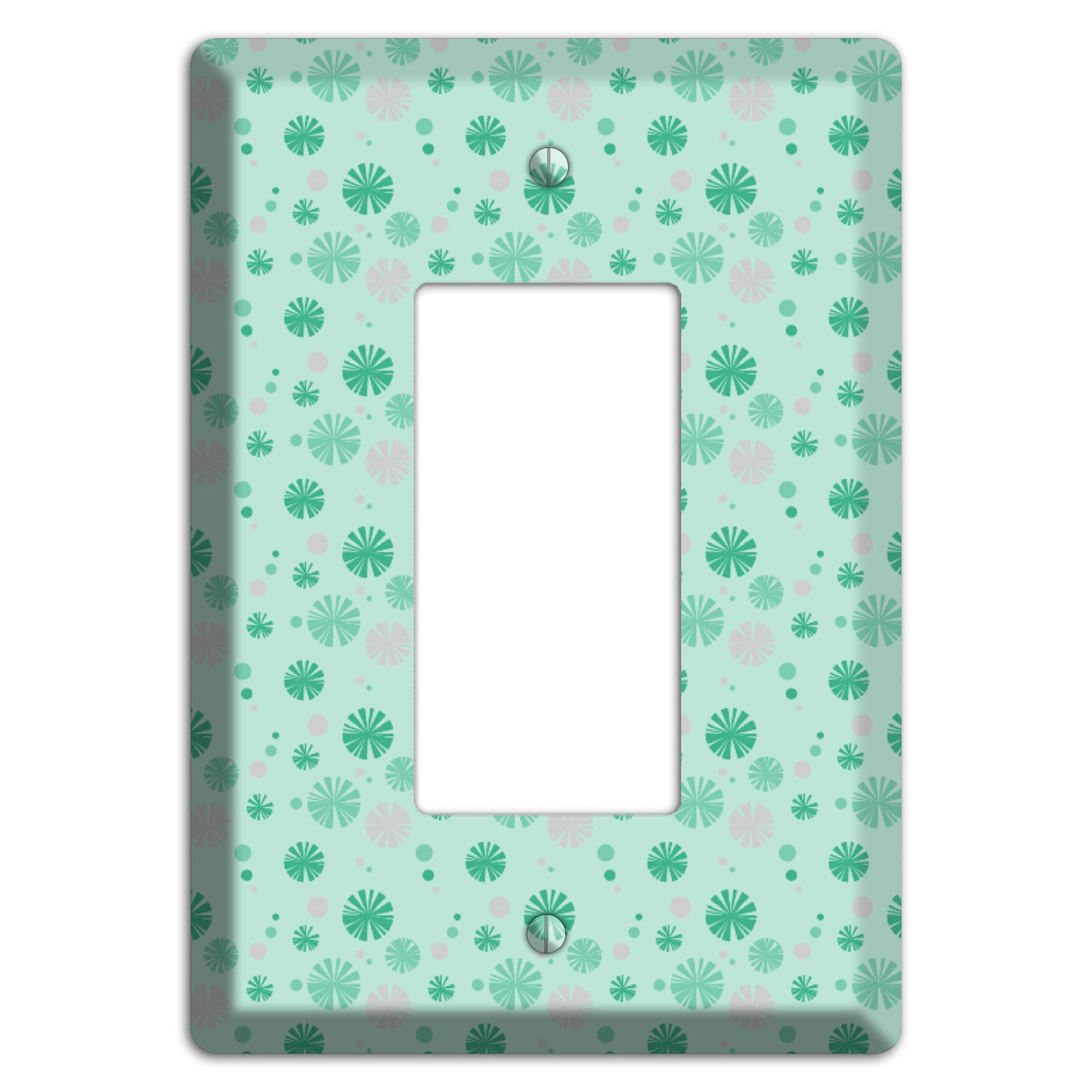 Multi Aqua and Grey Retro Burst Rocker Wallplate