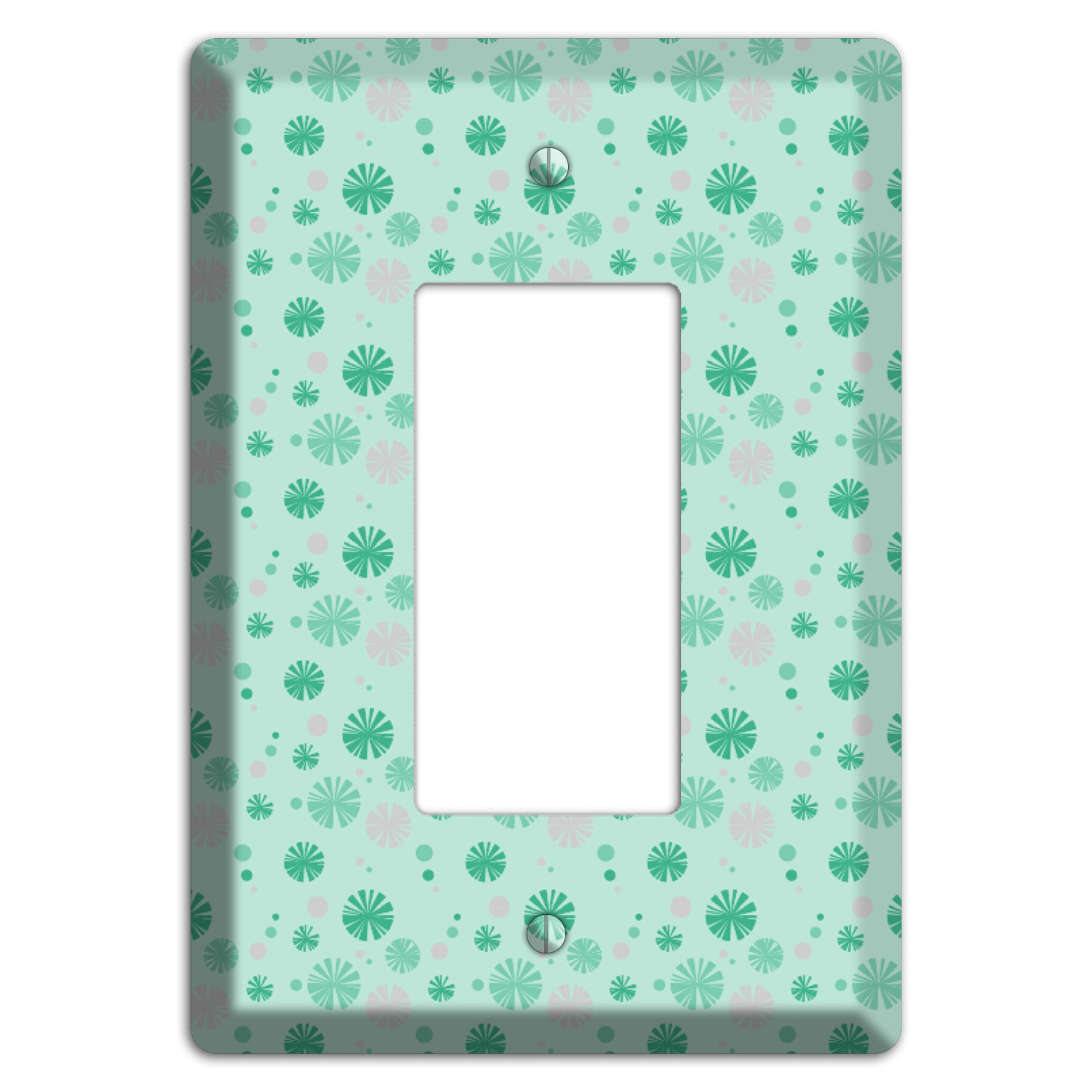 Multi Aqua and Grey Retro Burst Rocker Wallplate