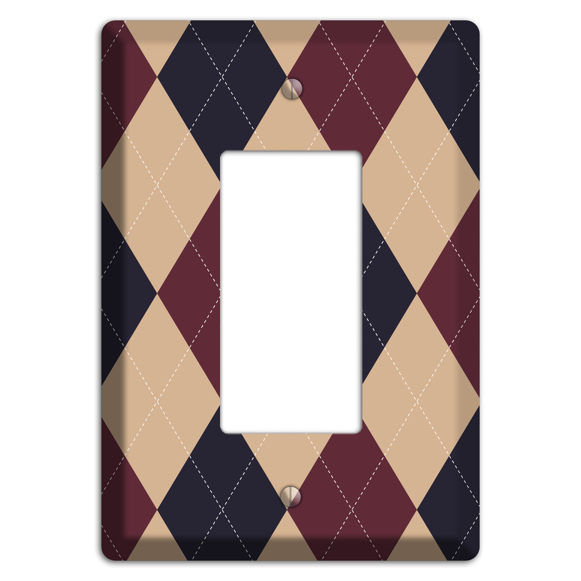 Brown and Tan Argyle Rocker Wallplate