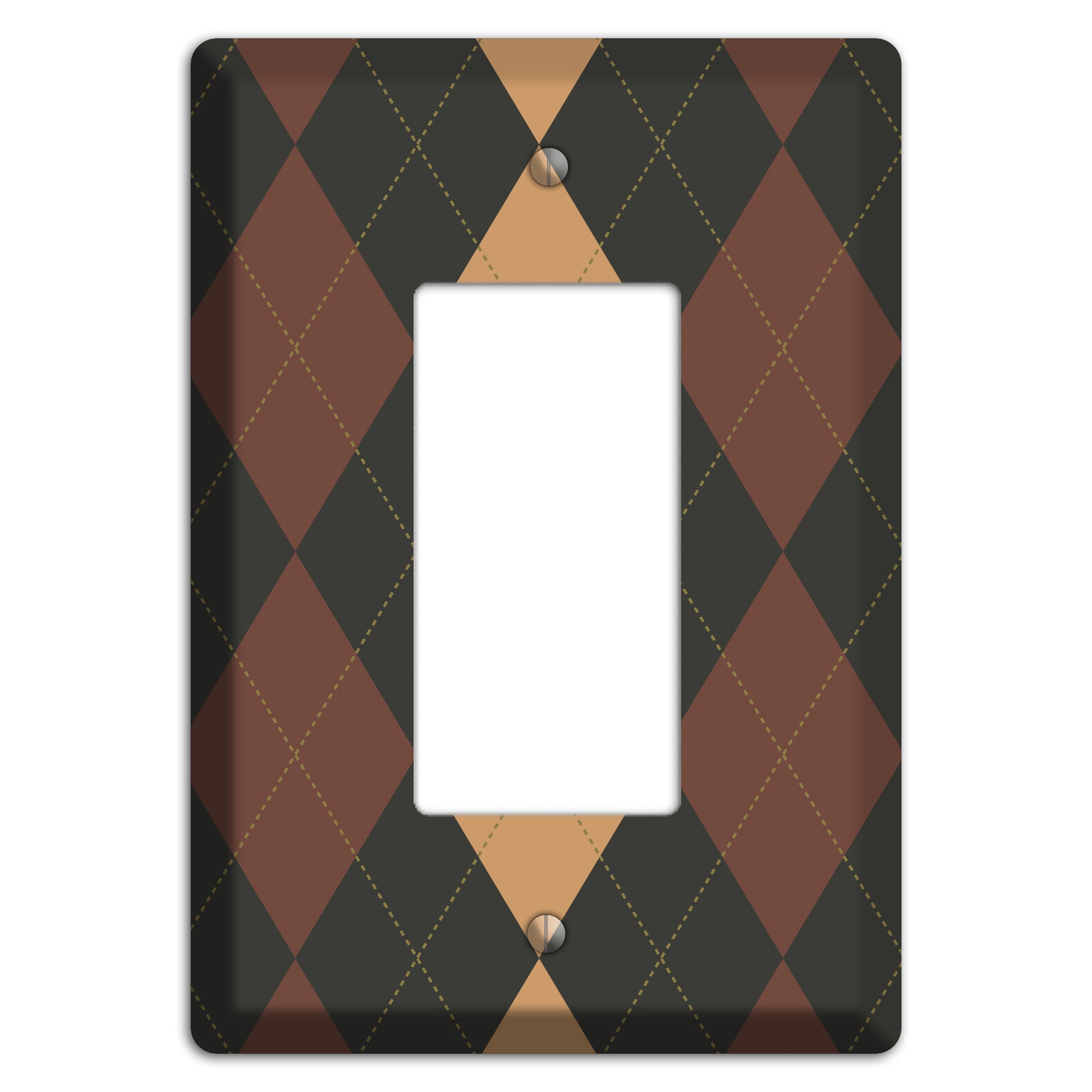 Maroon and Tan Argyle Rocker Wallplate