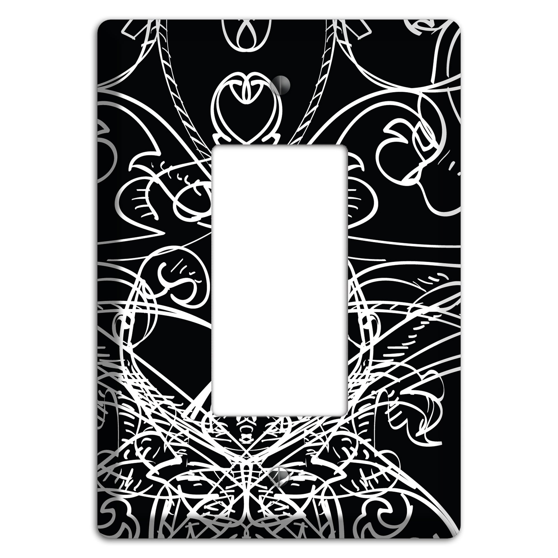 Black Deco Sketch Rocker Wallplate