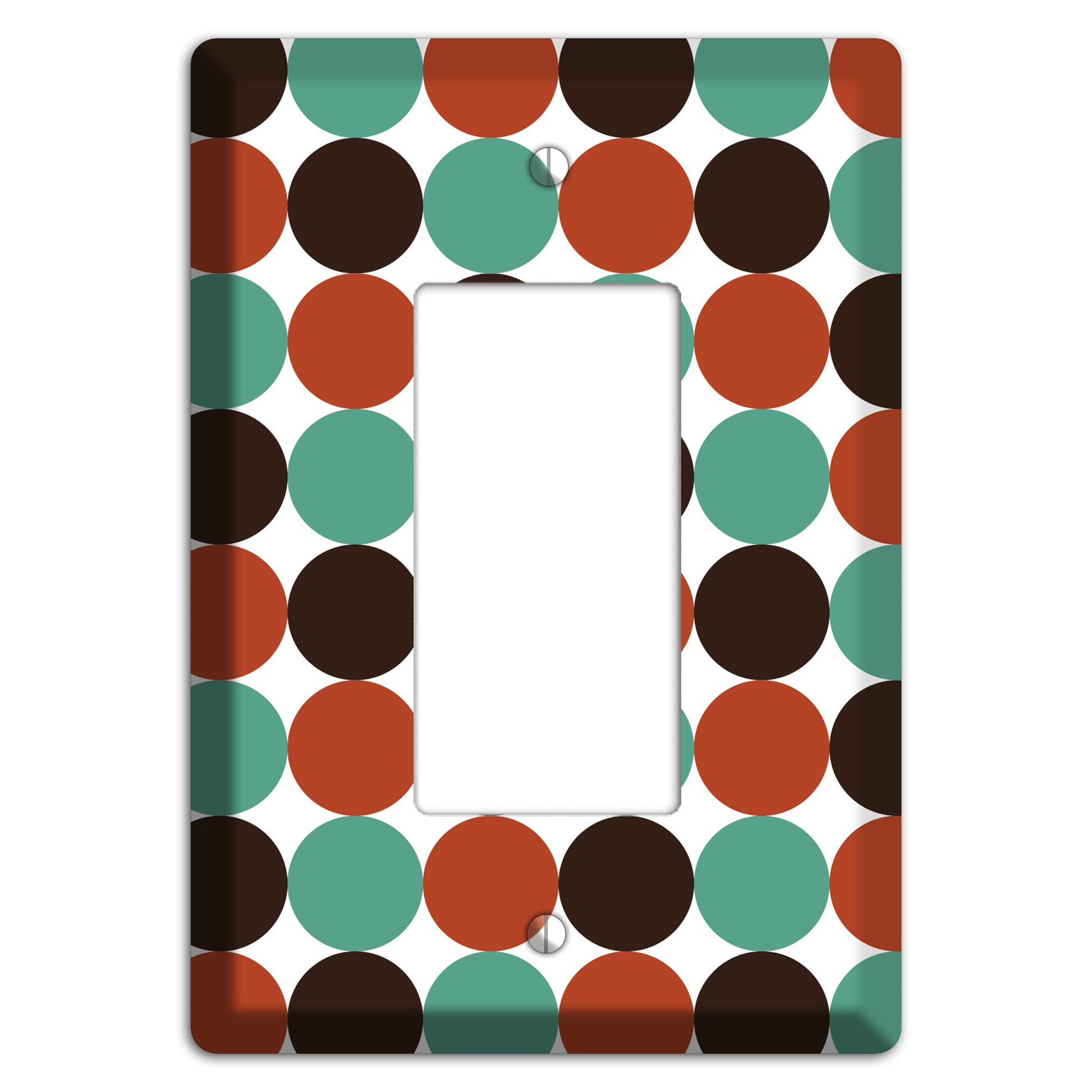 Black Teal Maroon Dots Rocker Wallplate