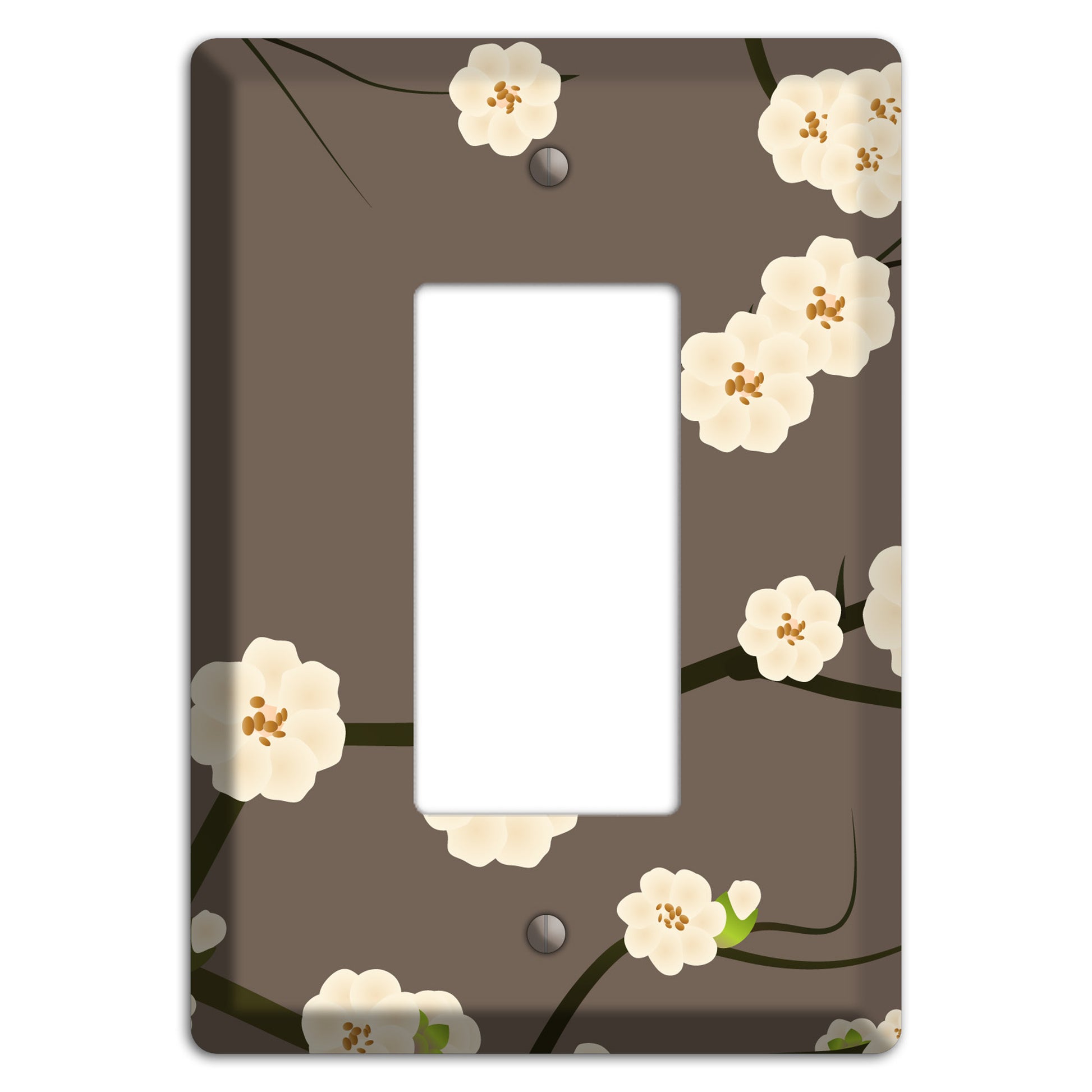 Yellow and Brown Cherry Blossoms Rocker Wallplate