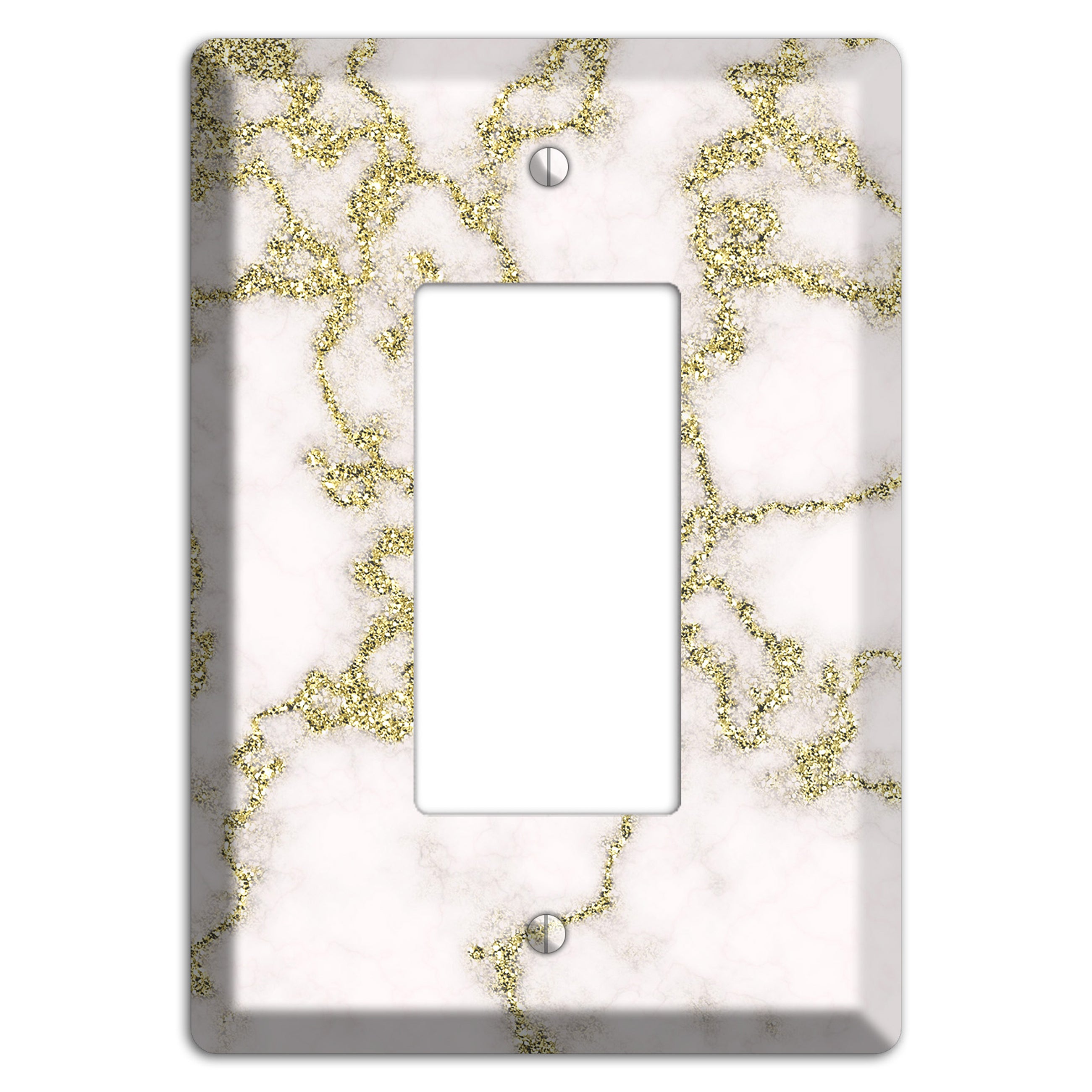 White and Gold Marble Shatter Rocker Wallplate