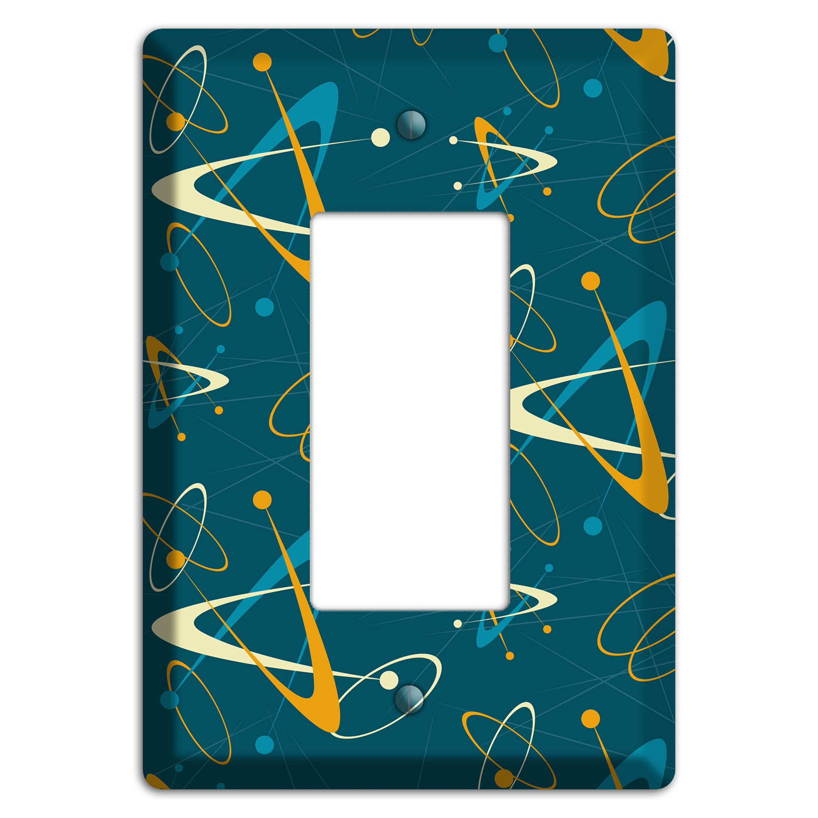 Mustard and Blue Atomic Rocker Wallplate