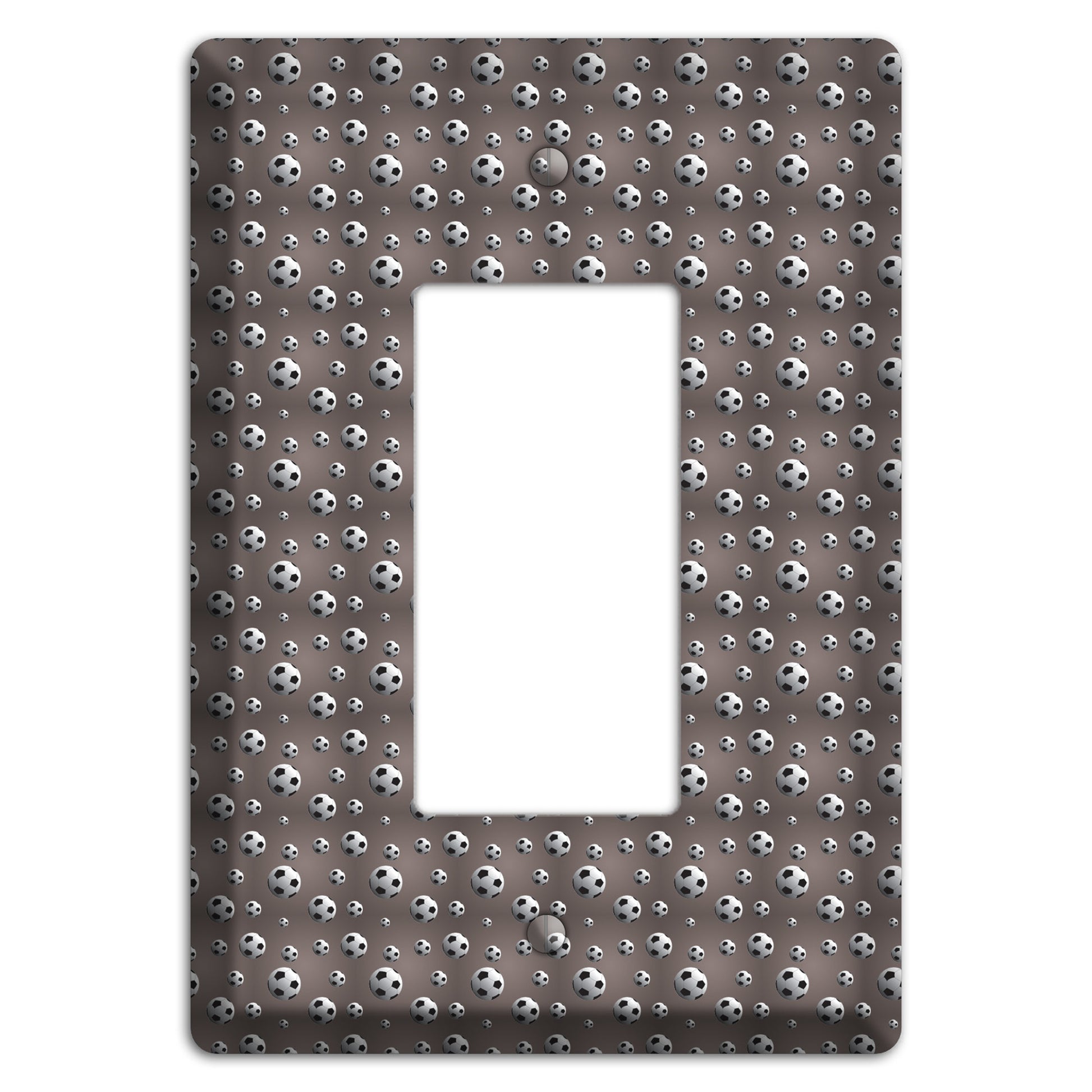 Grey with Soccer Balls Rocker Wallplate