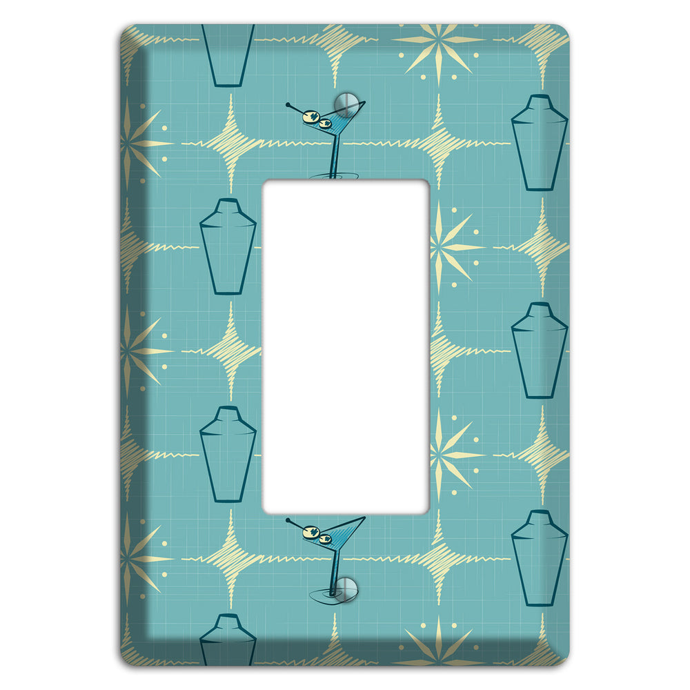Blue Shaker and Martini Rocker Wallplate