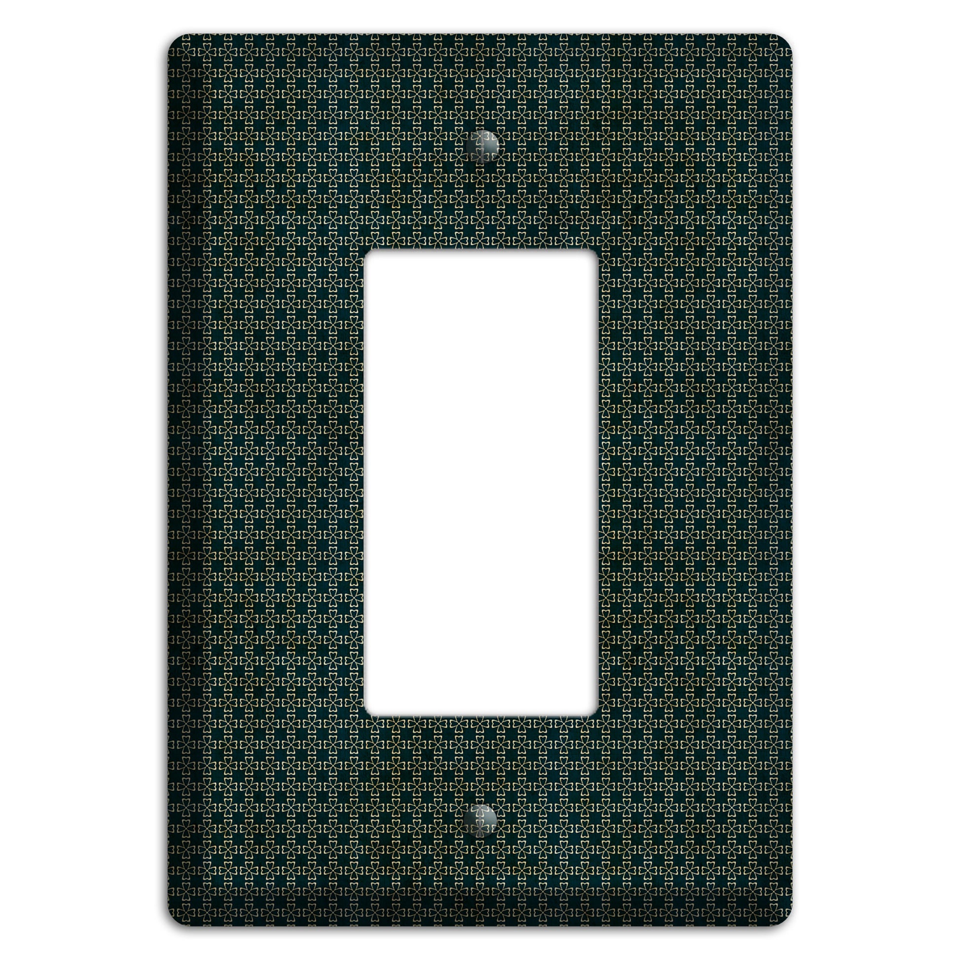 Dark Green Grunge Tiny Arabesque Rocker Wallplate