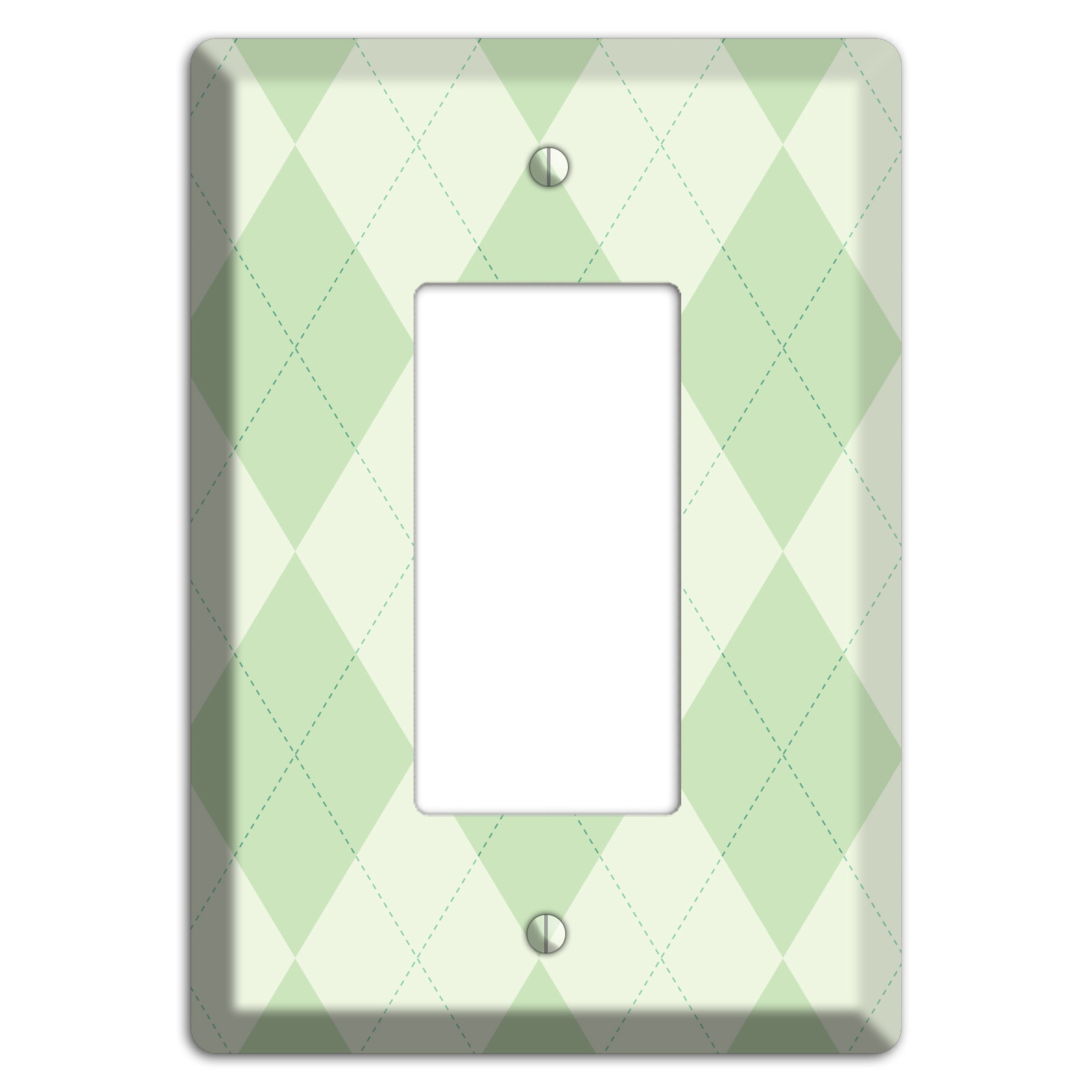 Light Green Argyle Rocker Wallplate
